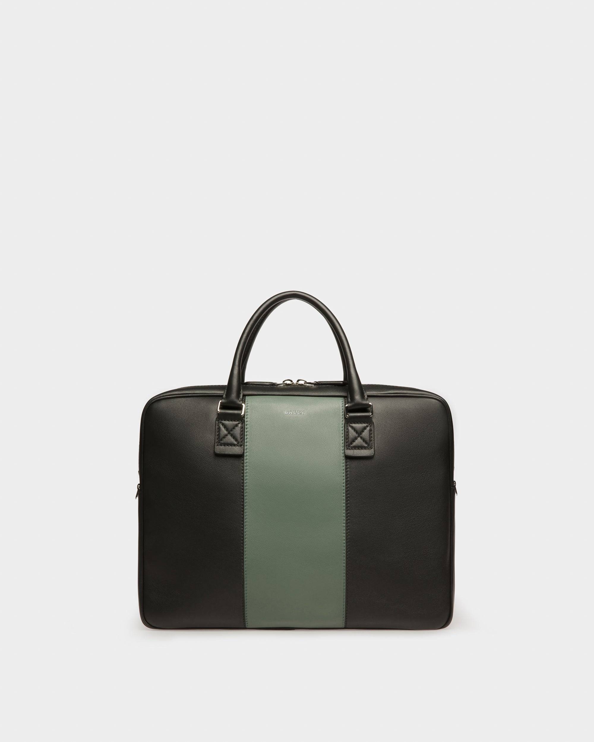 Hesines Borsa Beniness In Pelle Nera E Verde - Bally - 01