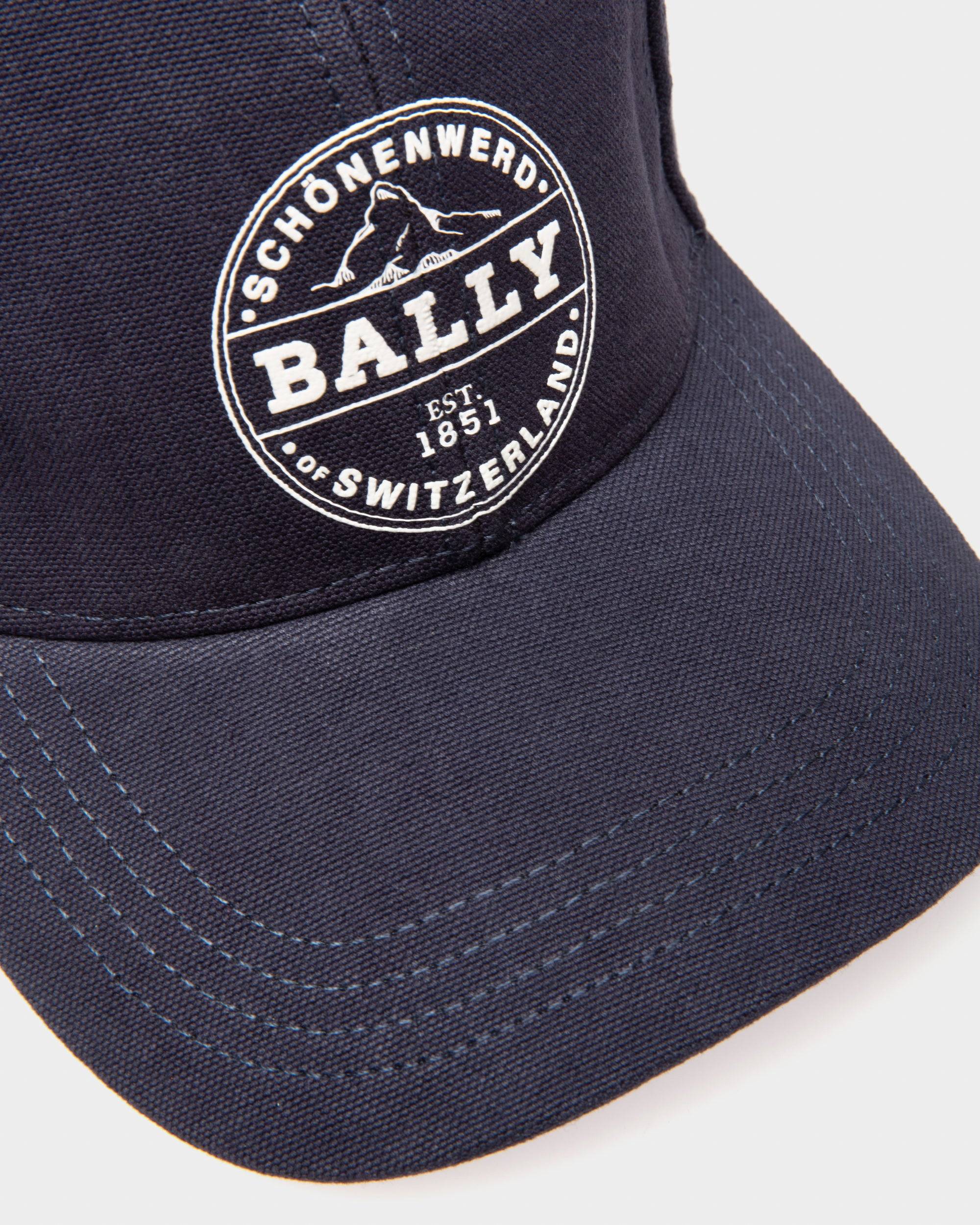 Cappellino Da Baseball In Cotone Biologico Blu Navy - Bally - 03