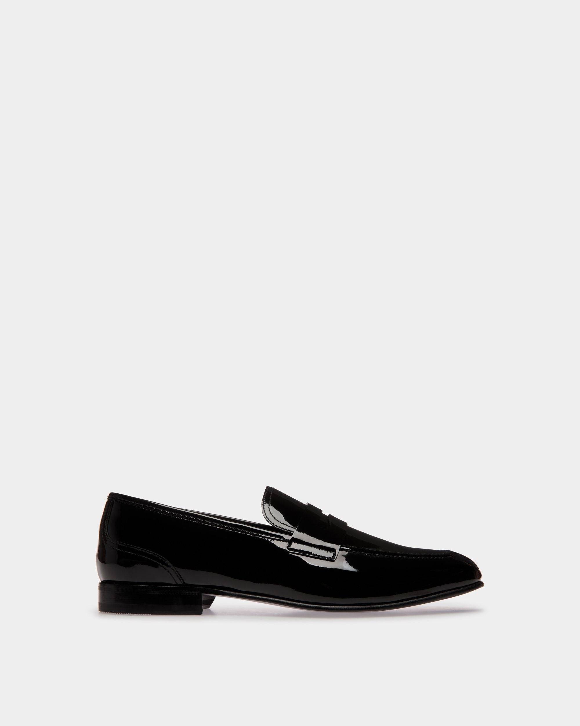 Men's Suisse Loafer in Black Patent Leather | Bally | Still Life Side