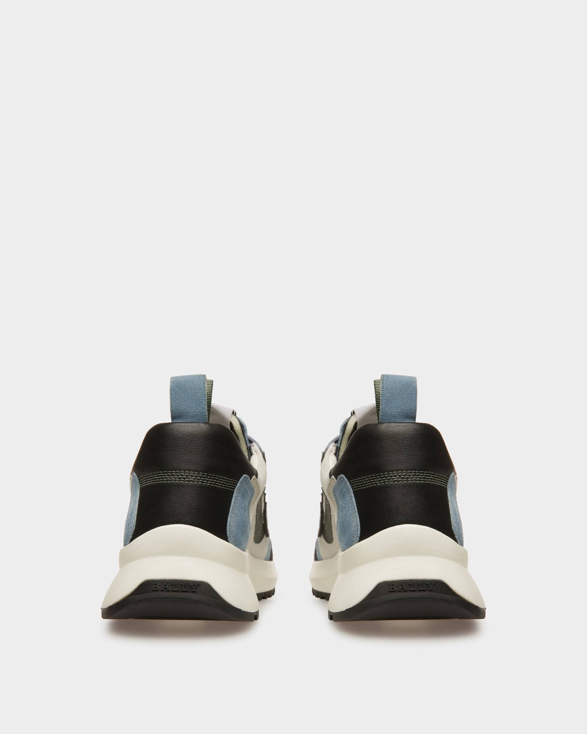Darky Sneaker In Pelle Nera, Azzurra E Bianco Cipria - Bally - 03