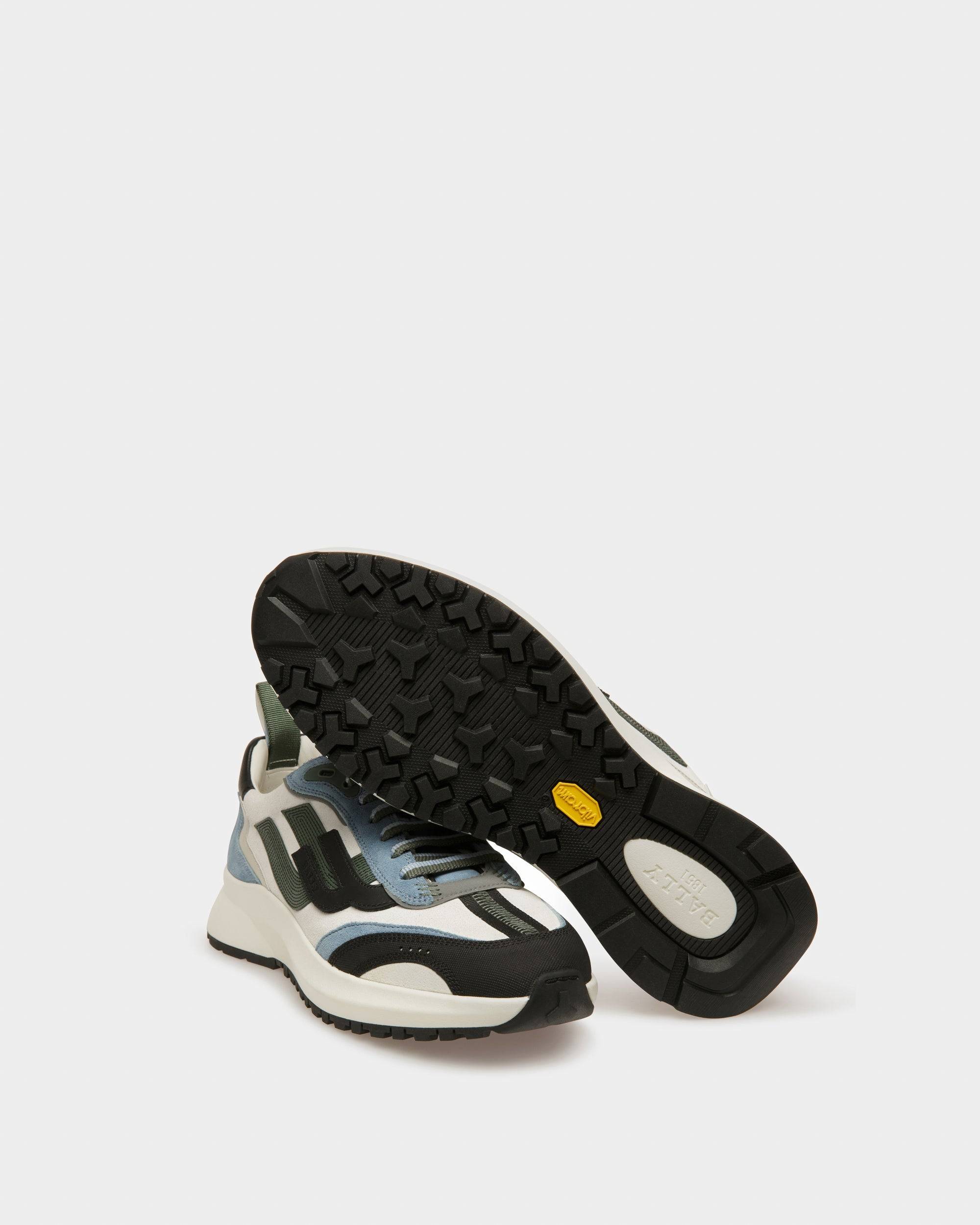 Darky Sneaker In Pelle Nera, Azzurra E Bianco Cipria - Bally - 04