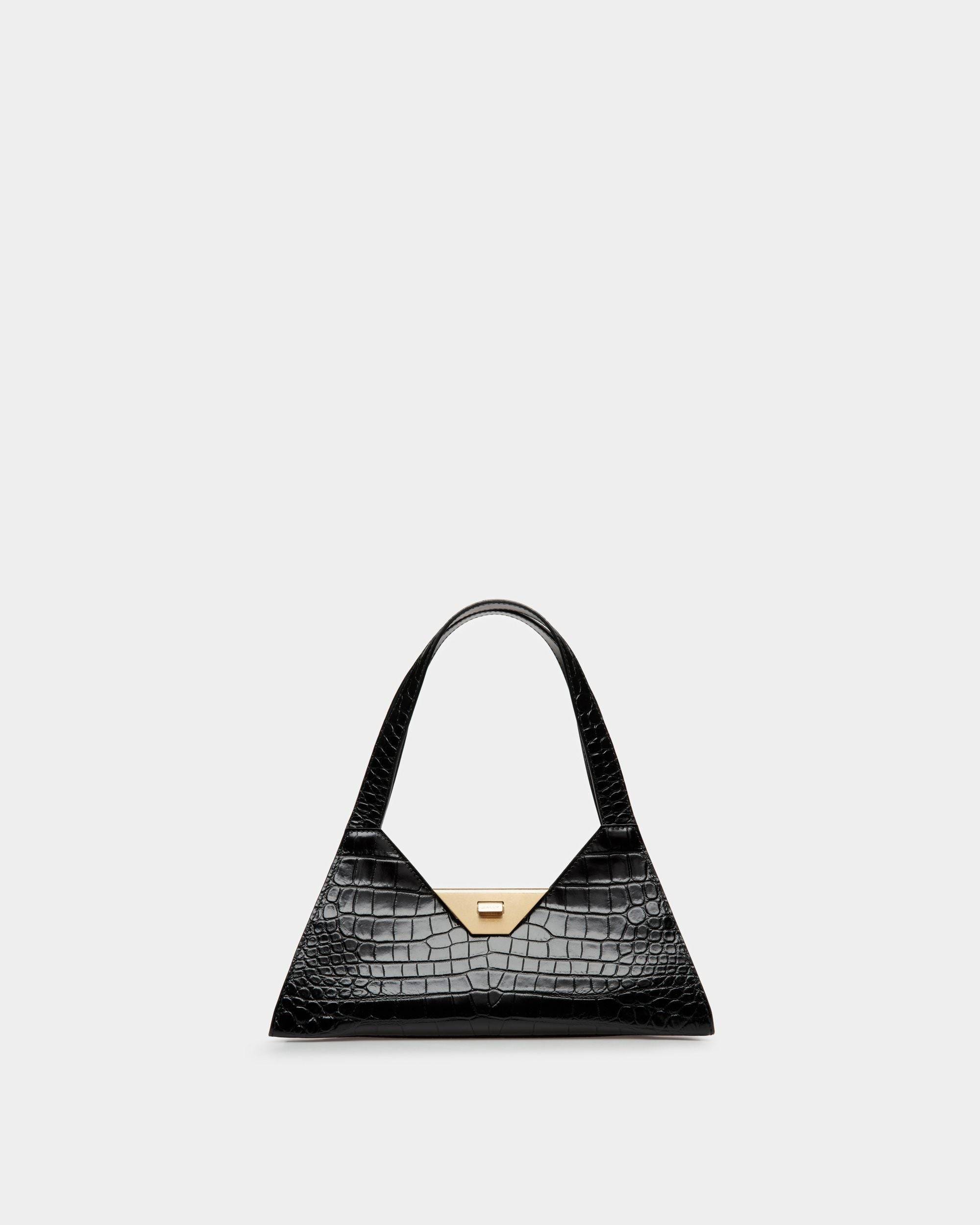 Women's Trilliant Small Shoulder Bag In Black Leather | Bally | Still Life Front