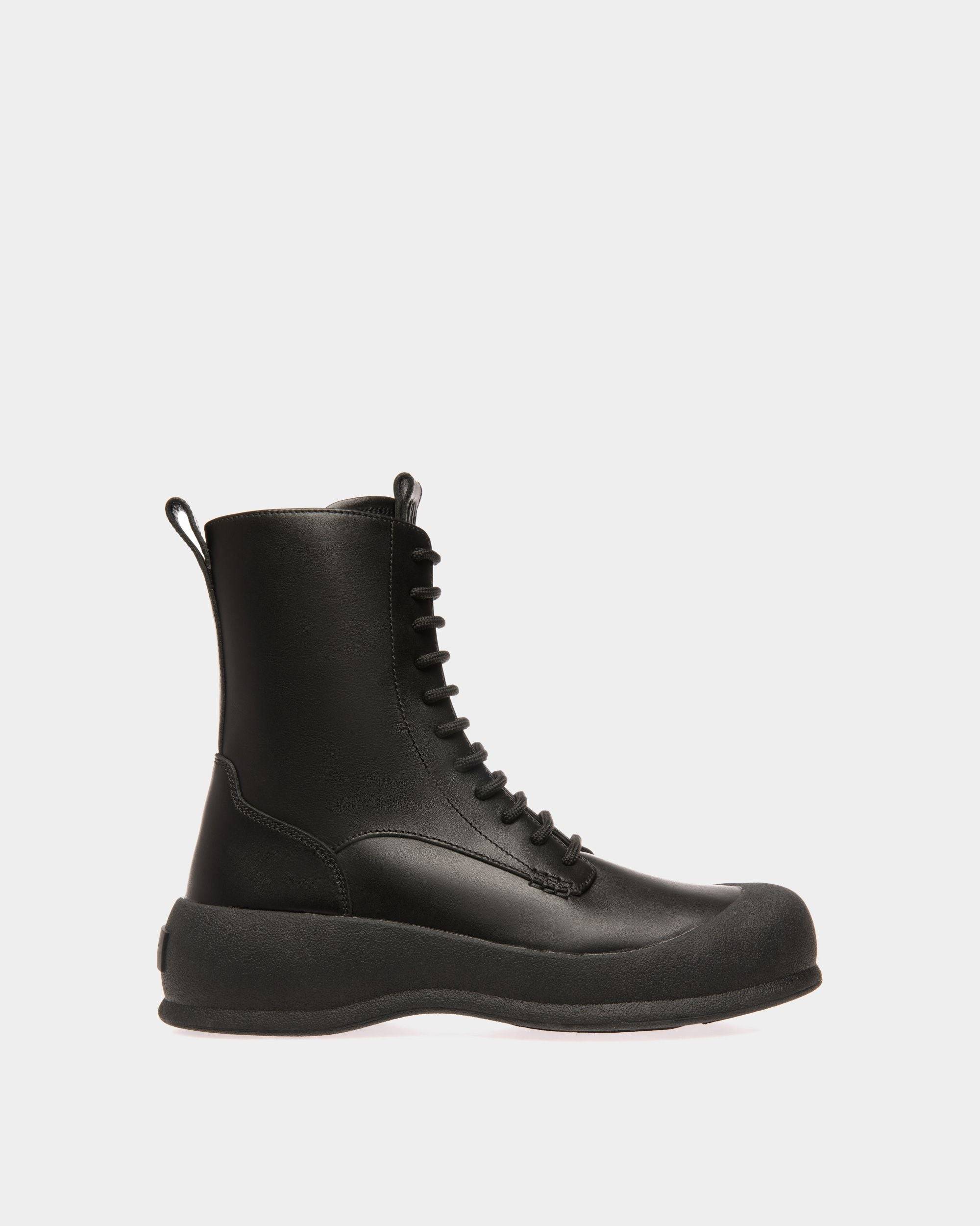 Women's Frei Boots In Black Leather | Bally | Still Life Side