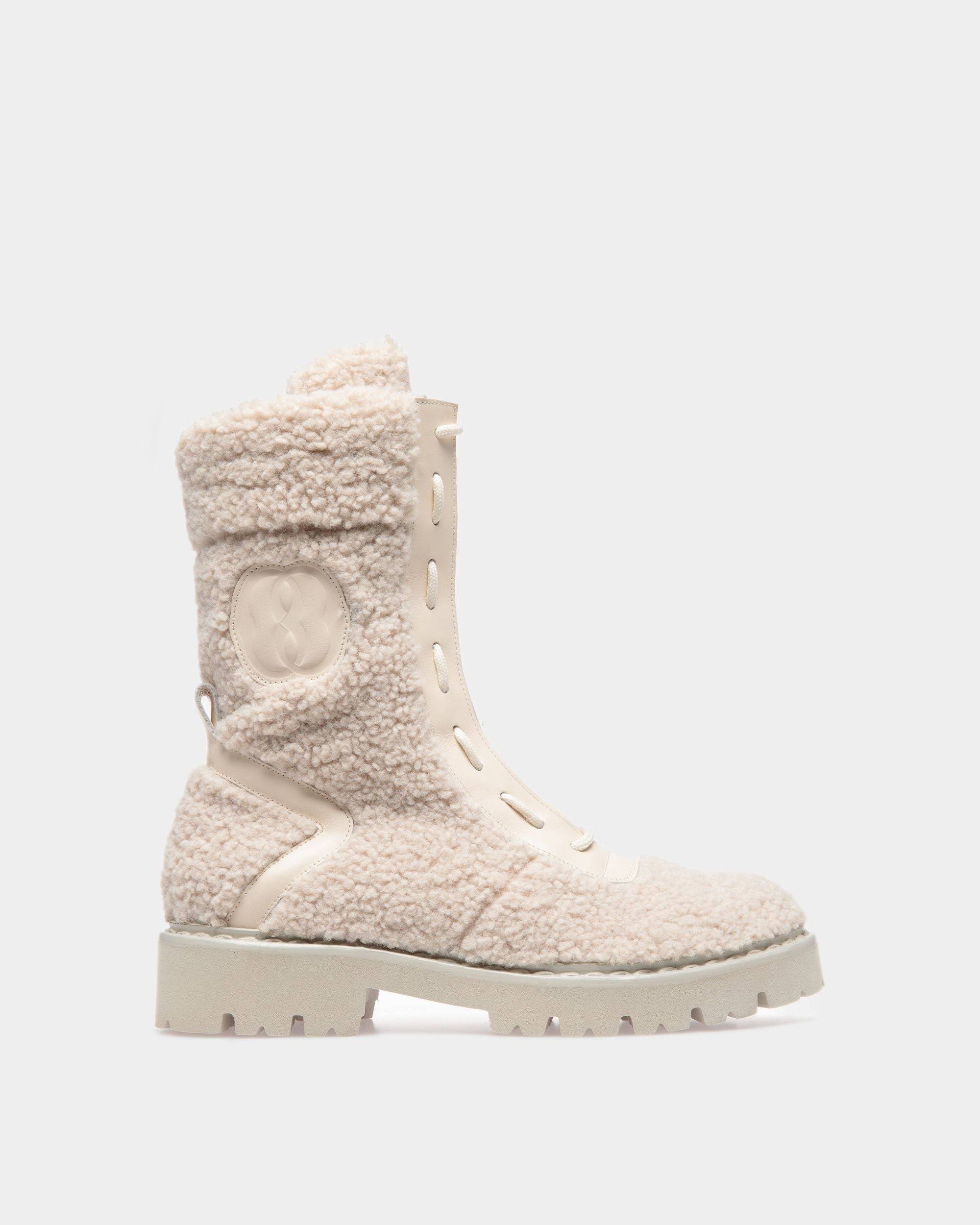 Women's Enga Boots In Bone Leather | Bally | Still Life Side
