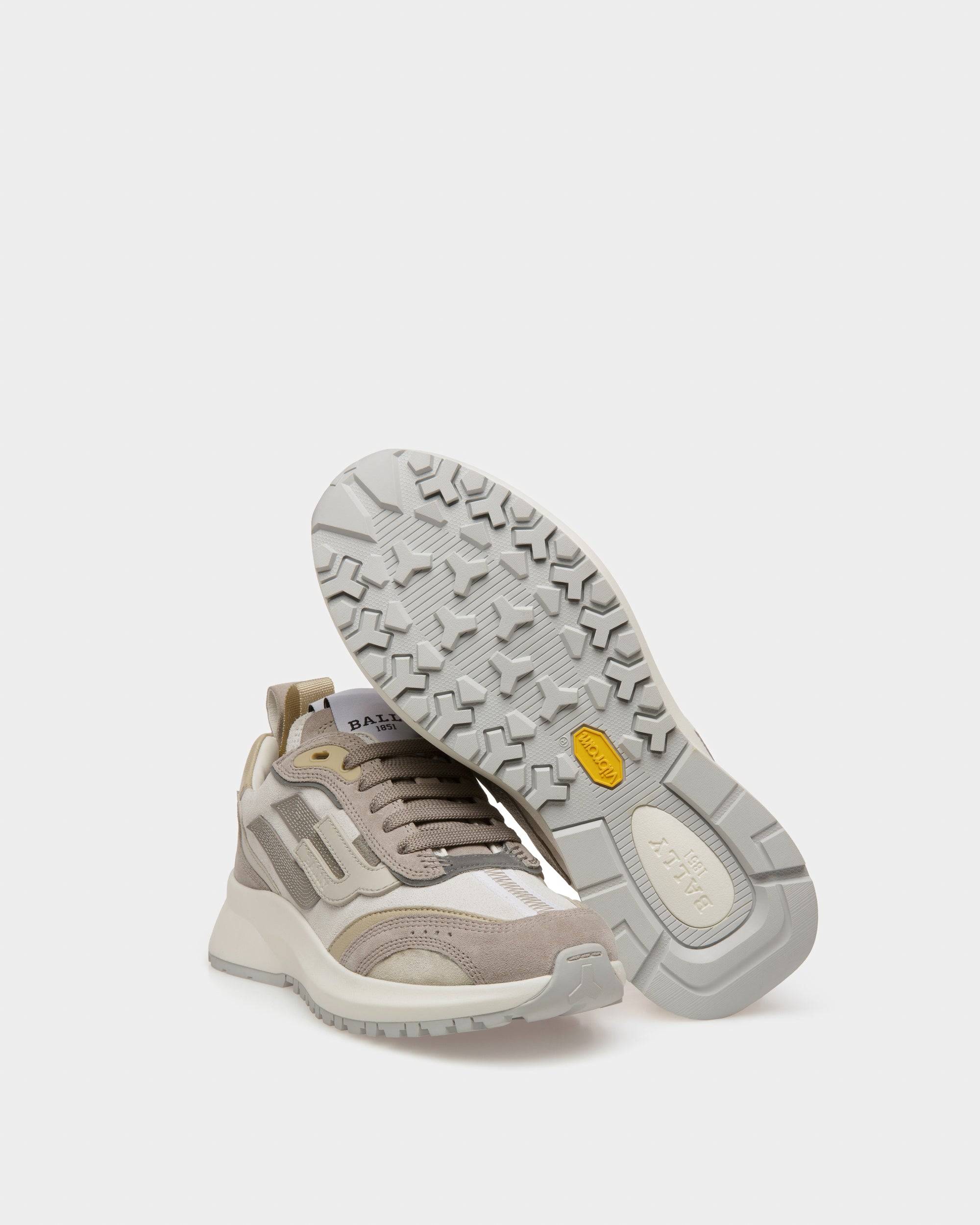Darky Sneaker In Pelle Grigia, Beige E Bianca - Bally - 05