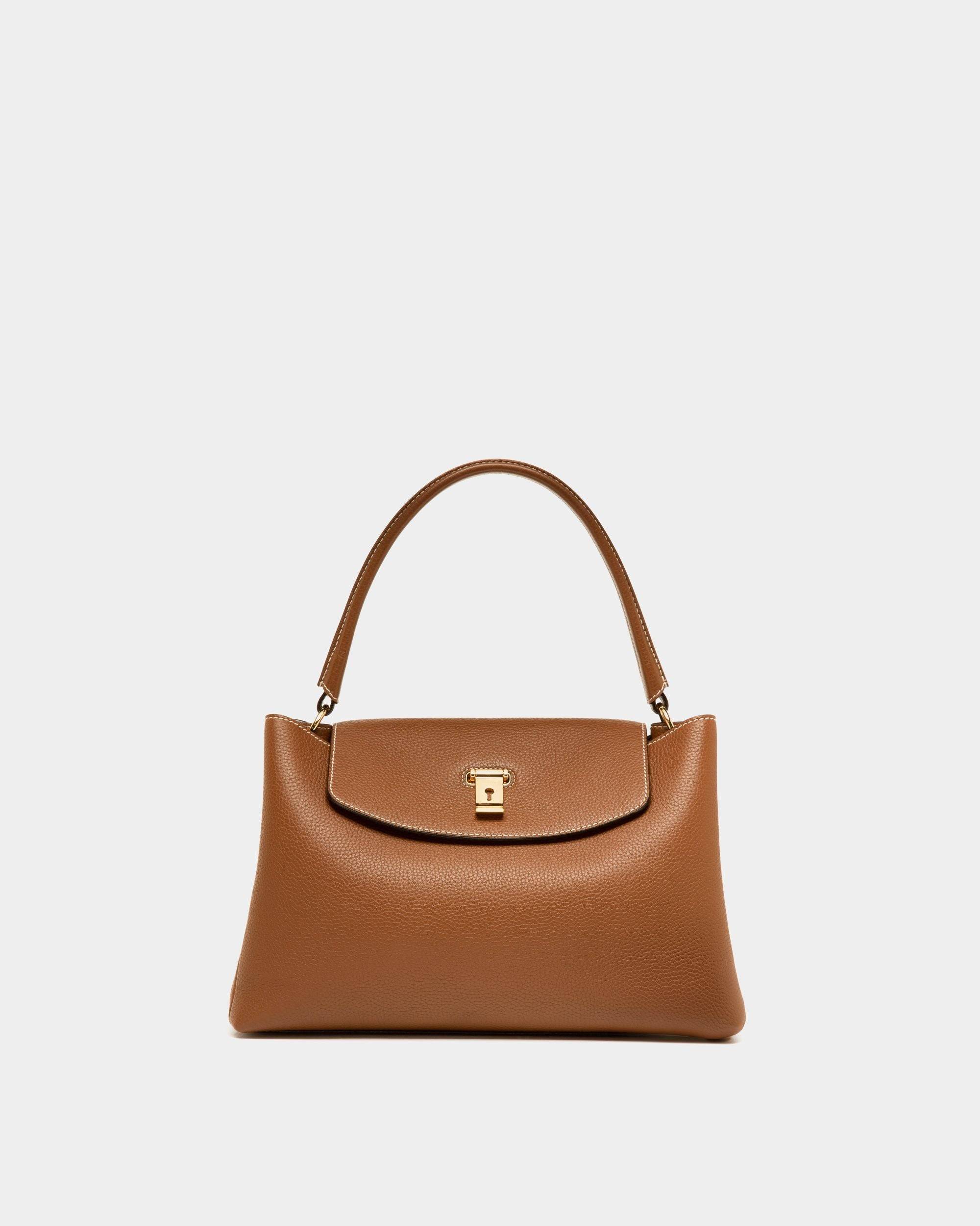 Layka Leather Top Handle Bag In Brown - Women's - Bally