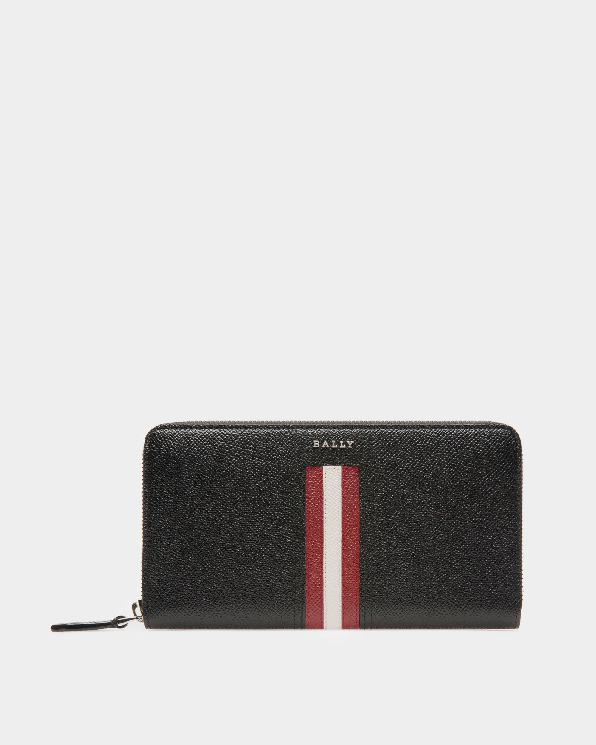 Telen Leather Travel Wallet In Black