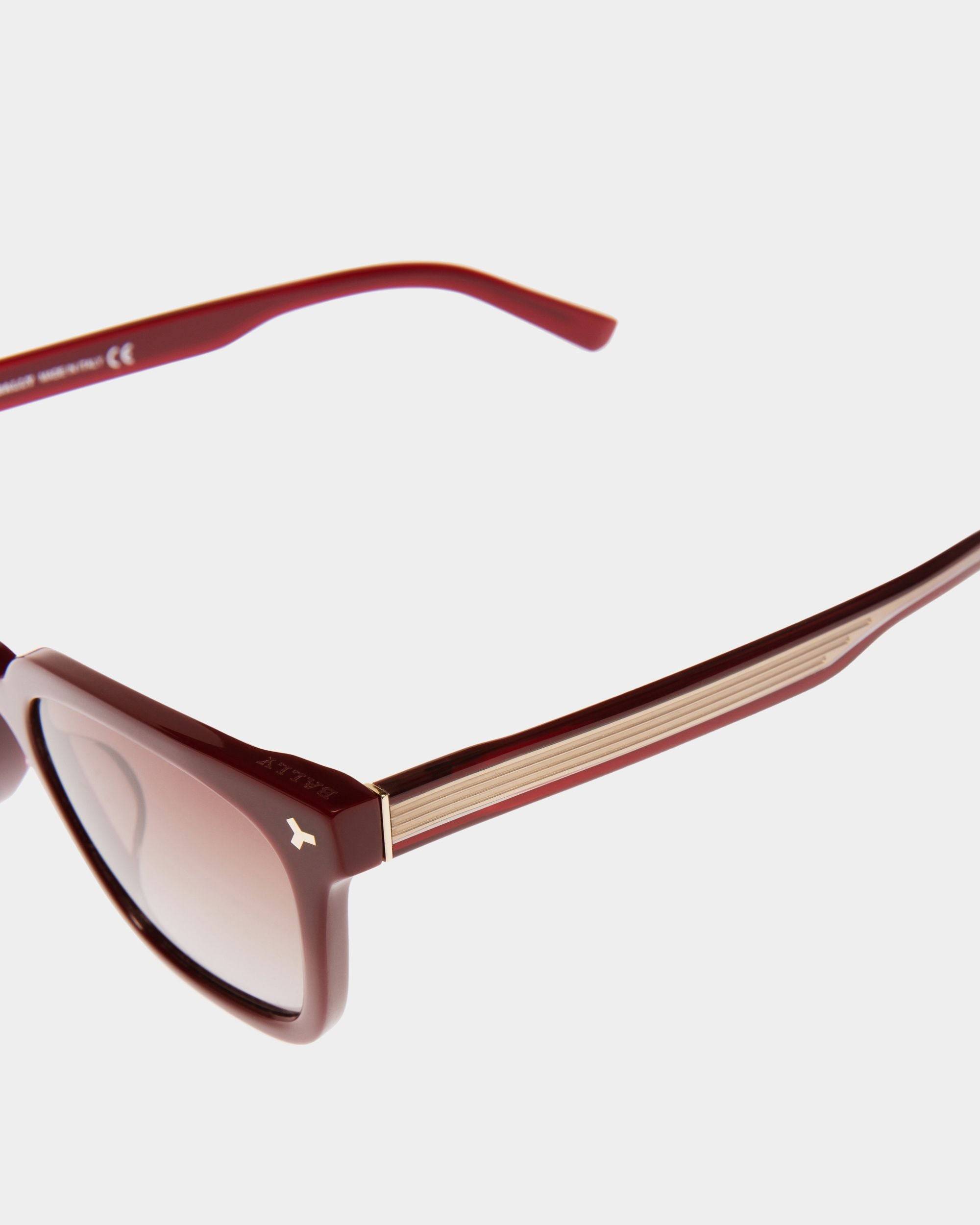 Eben Acetate Sunglasses In Shiny Bordeaux & Gradient Red Lenses - Men's - Bally - 03