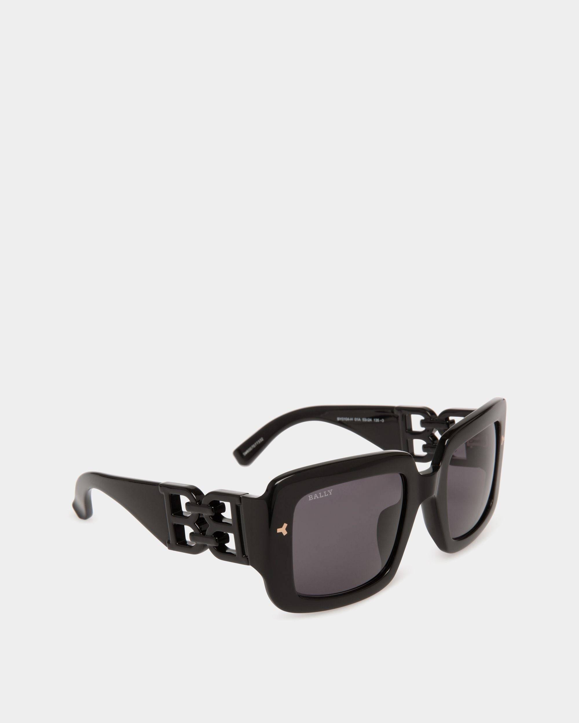 Filiana Sunglasses in Black & Smoke Lenses Acetate Sunglasses In Black - Women's - Bally - 02