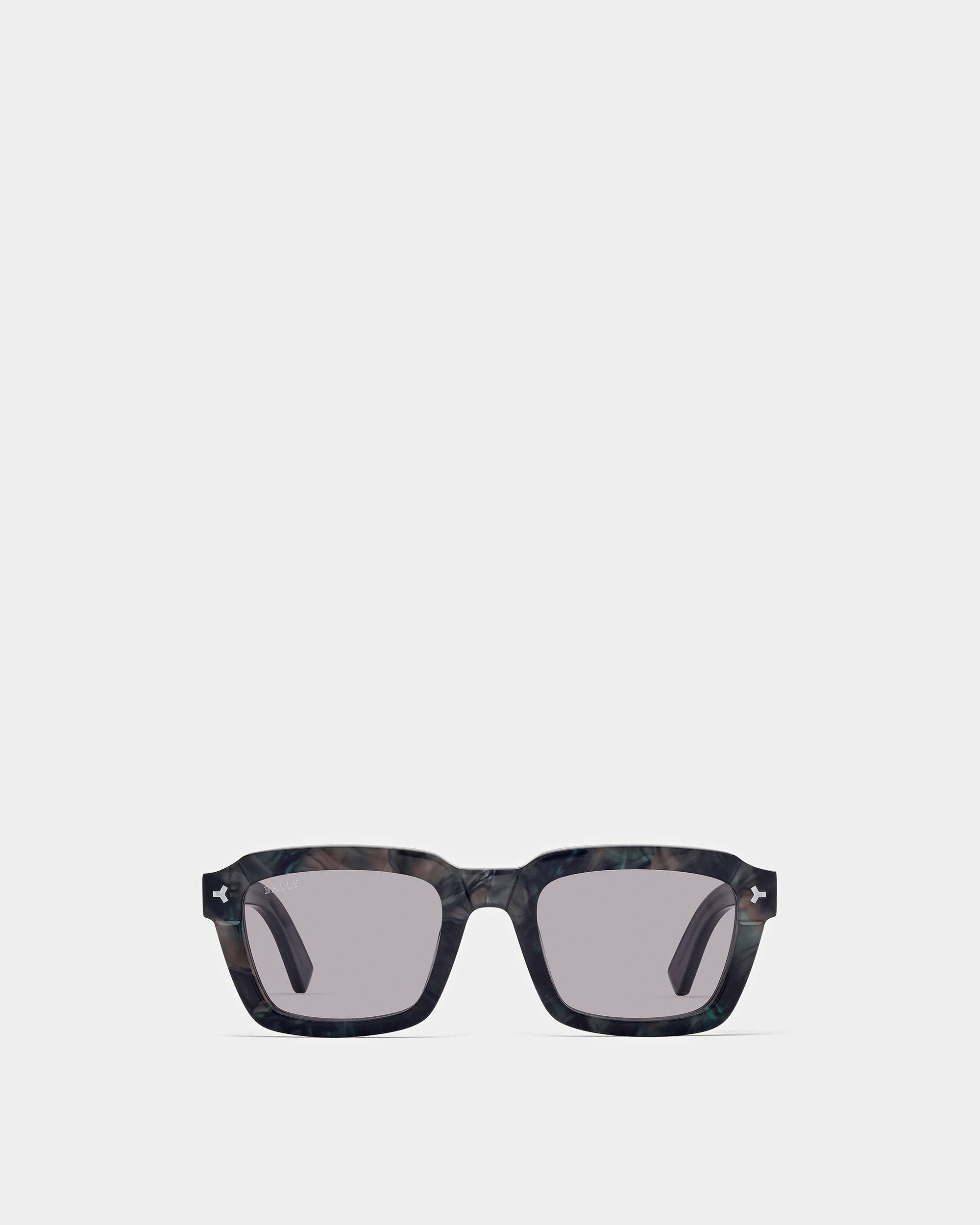 Nicholas Rectangular Full Rim Sunglasses In Black And Gray - Men's - Bally