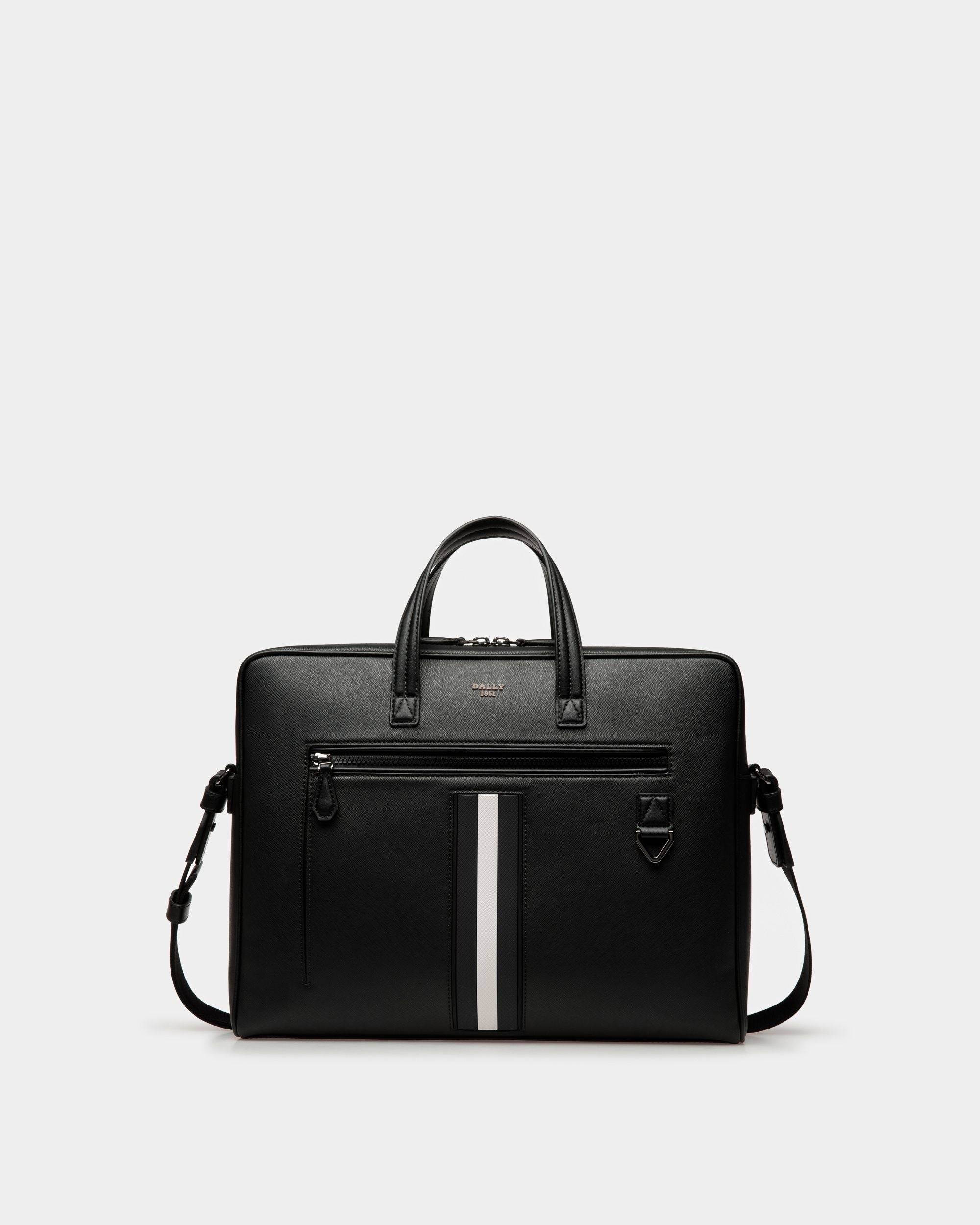 Men's Mythos Business Bag In Black Leather | Bally | Still Life Front