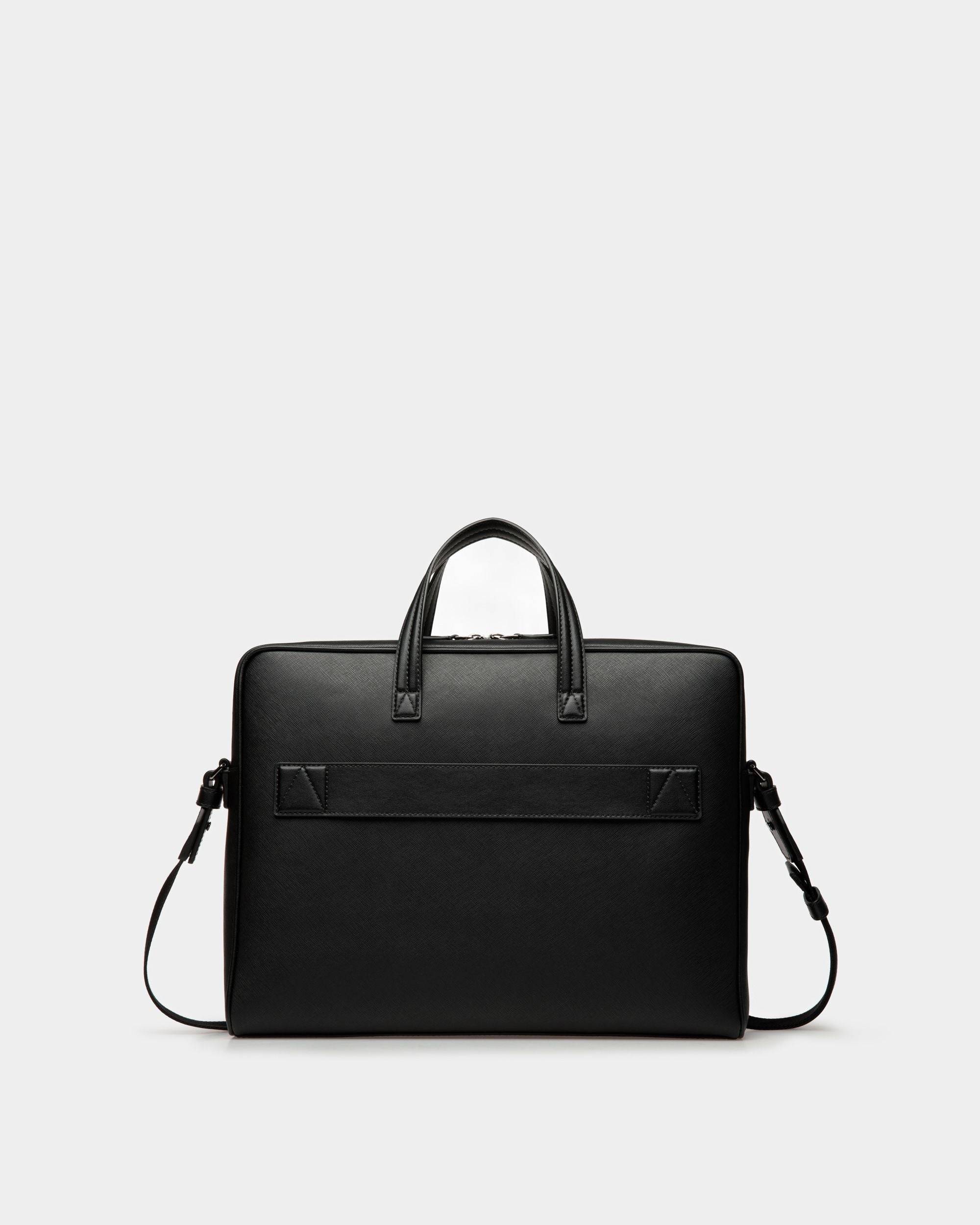 Mikes | Men's Business Bag | Black Leather | Bally | Still Life Back