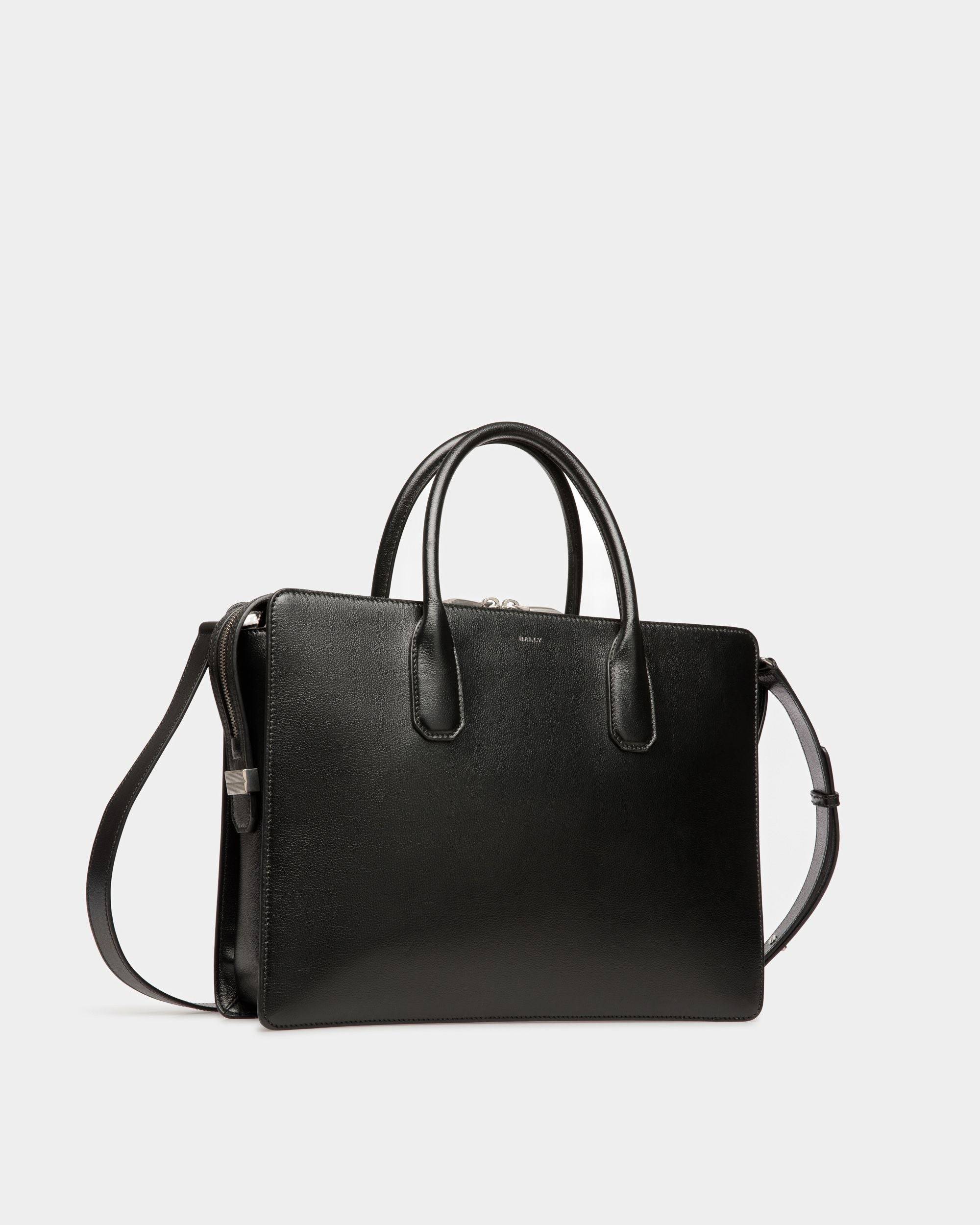 Busy | Men's Business Bag | Black Leather | Bally | Still Life 3/4 Front