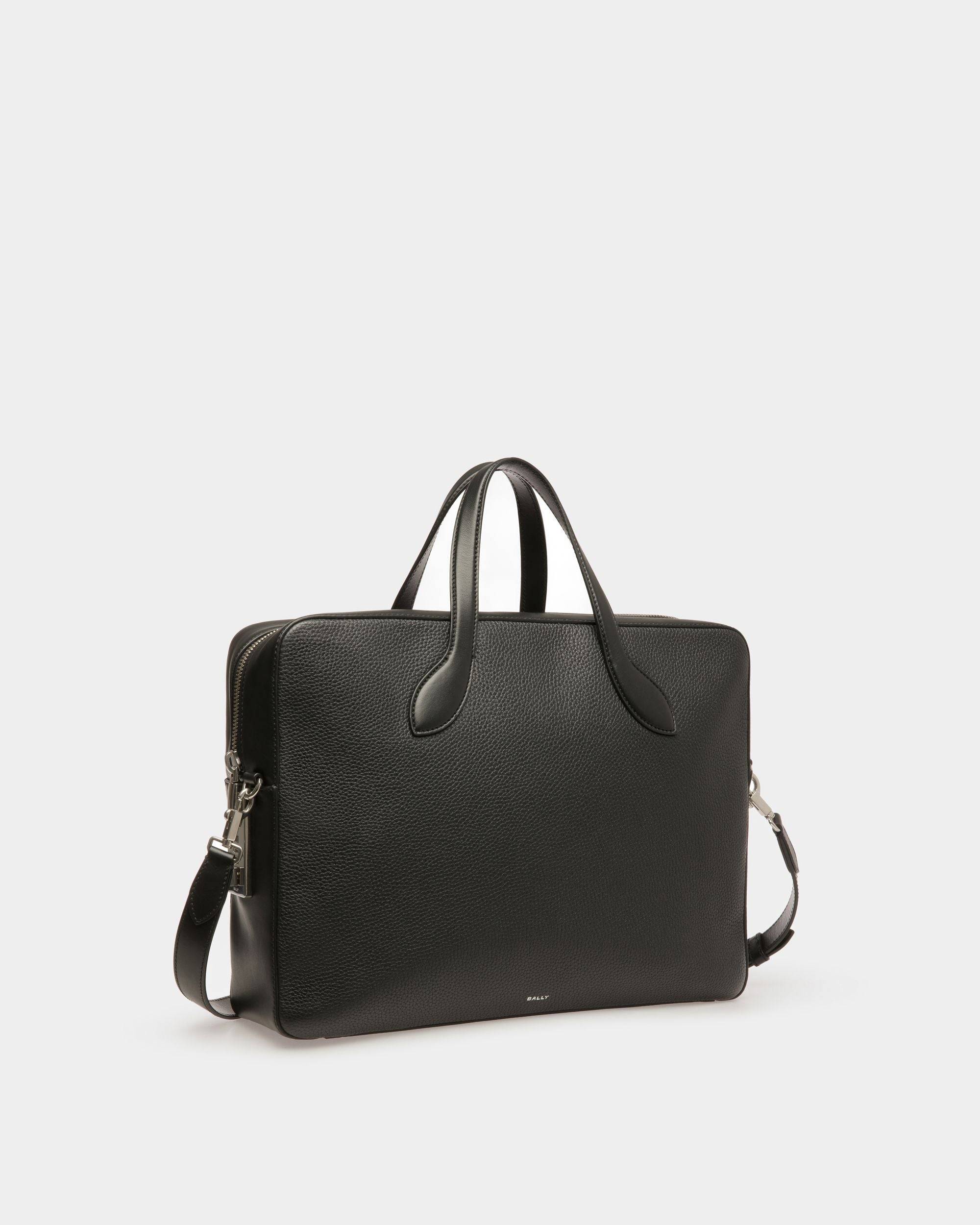 Gentleman | Men's Business Bag | Black Leather | Bally | Still Life 3/4 Front