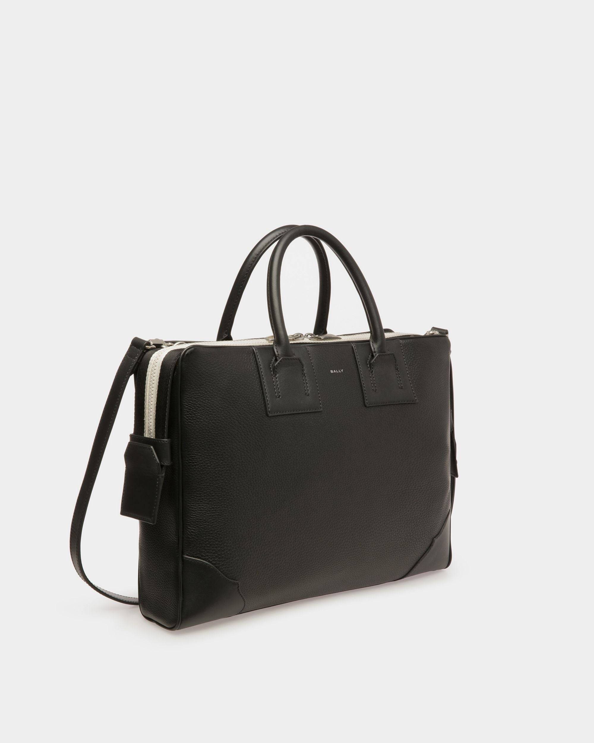 Bord Brief | Men's Business Bag | Black Leather | Bally | Still Life 3/4 Front