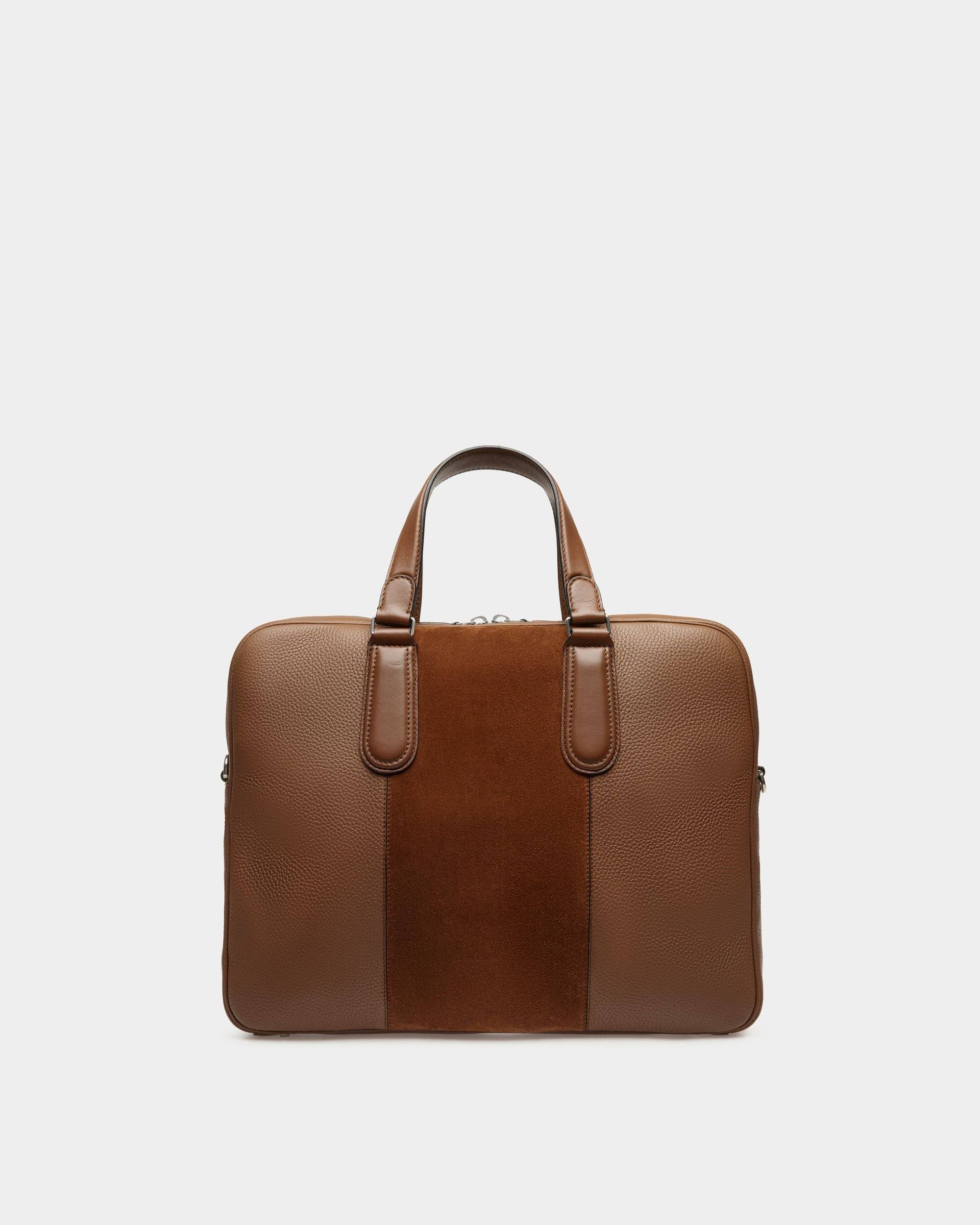 Spin | Men's Briefcase in Brown Leather | Bally | Still Life Back