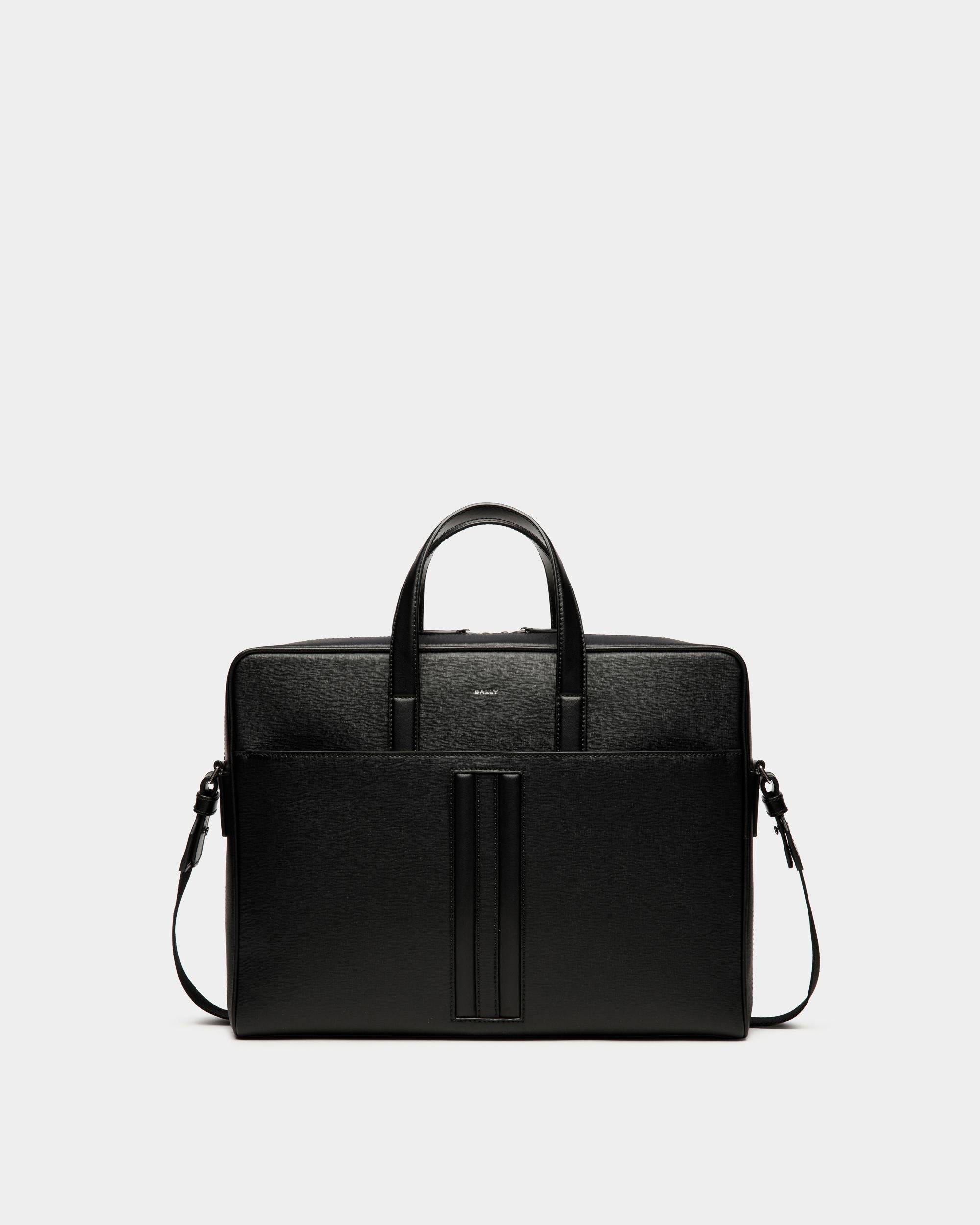 Mythos Briefcase In Black Recycled Leather - Men's - Bally - 01