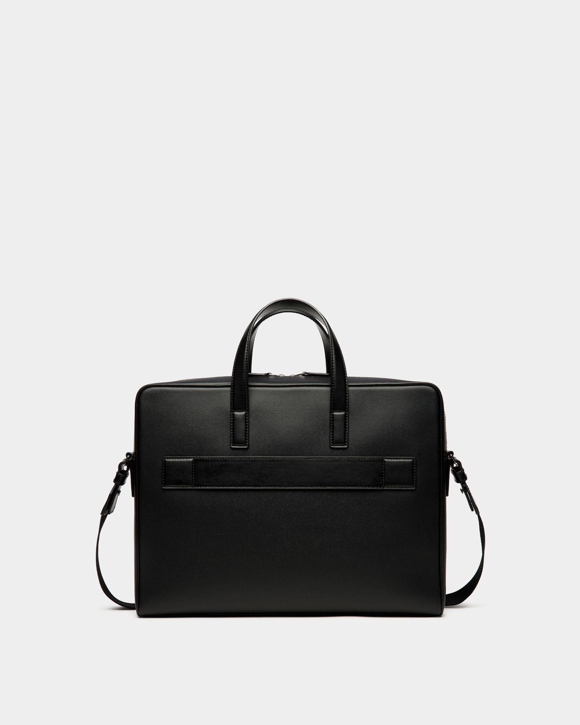 Mythos Briefcase In Black Recycled Leather - Men's - Bally - 02