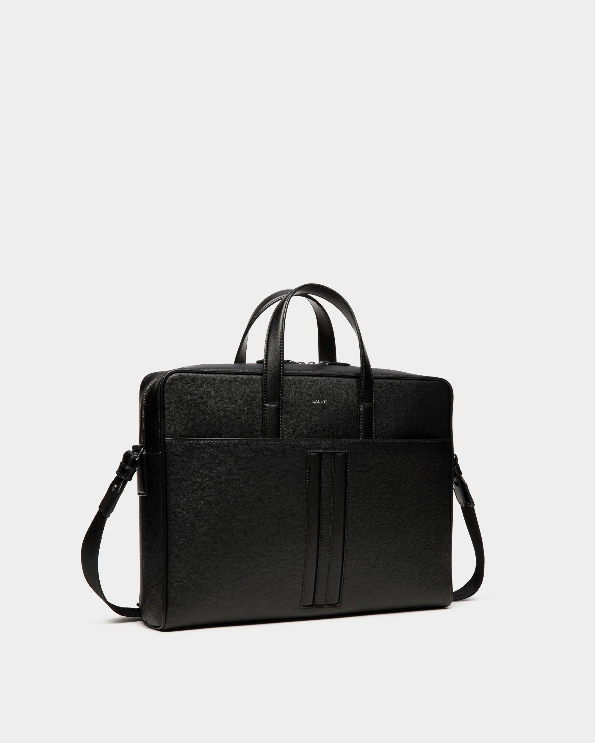Mythos Briefcase In Black Recycled Leather - Men's - Bally - 03