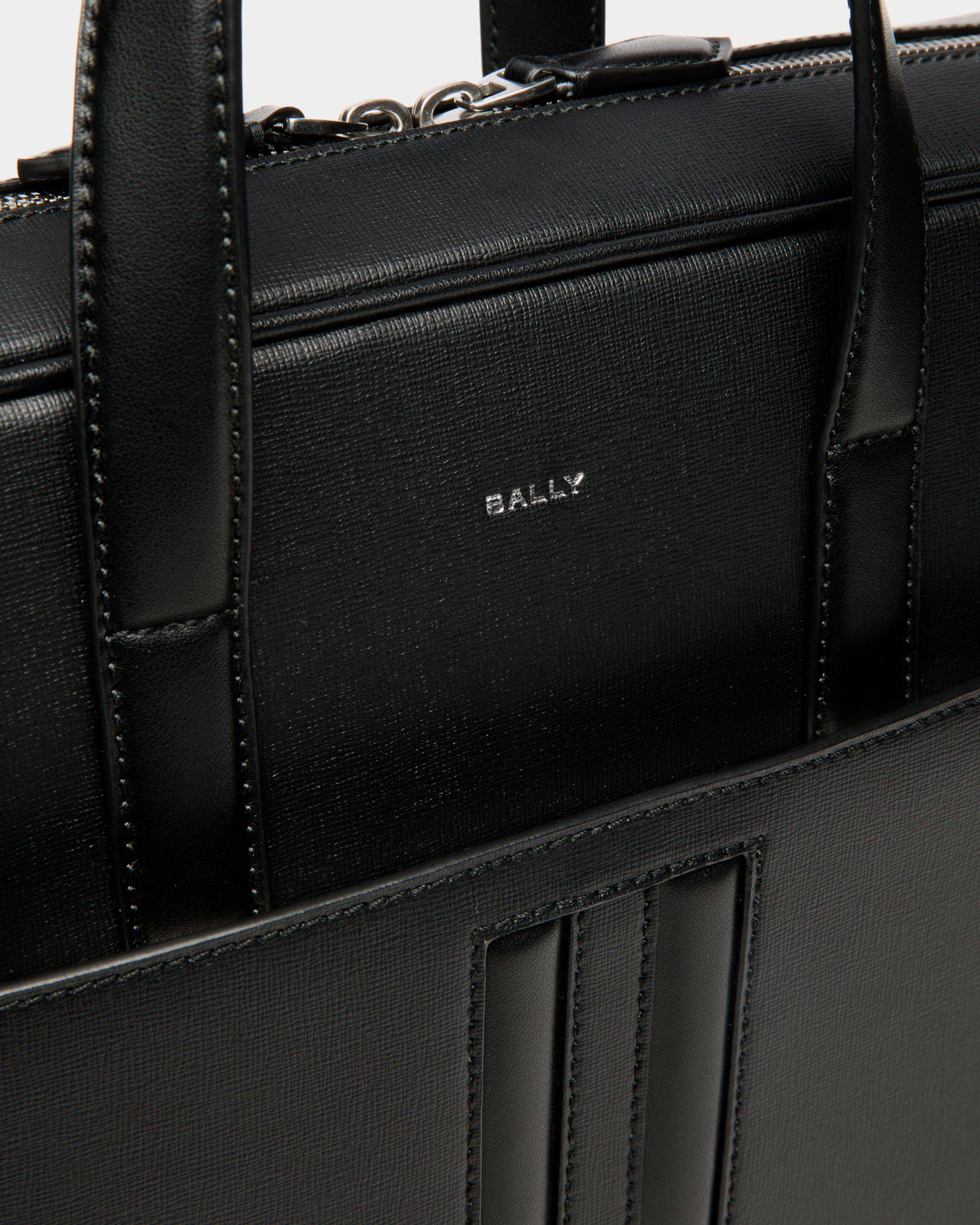 Mythos Briefcase In Black Recycled Leather - Men's - Bally - 04