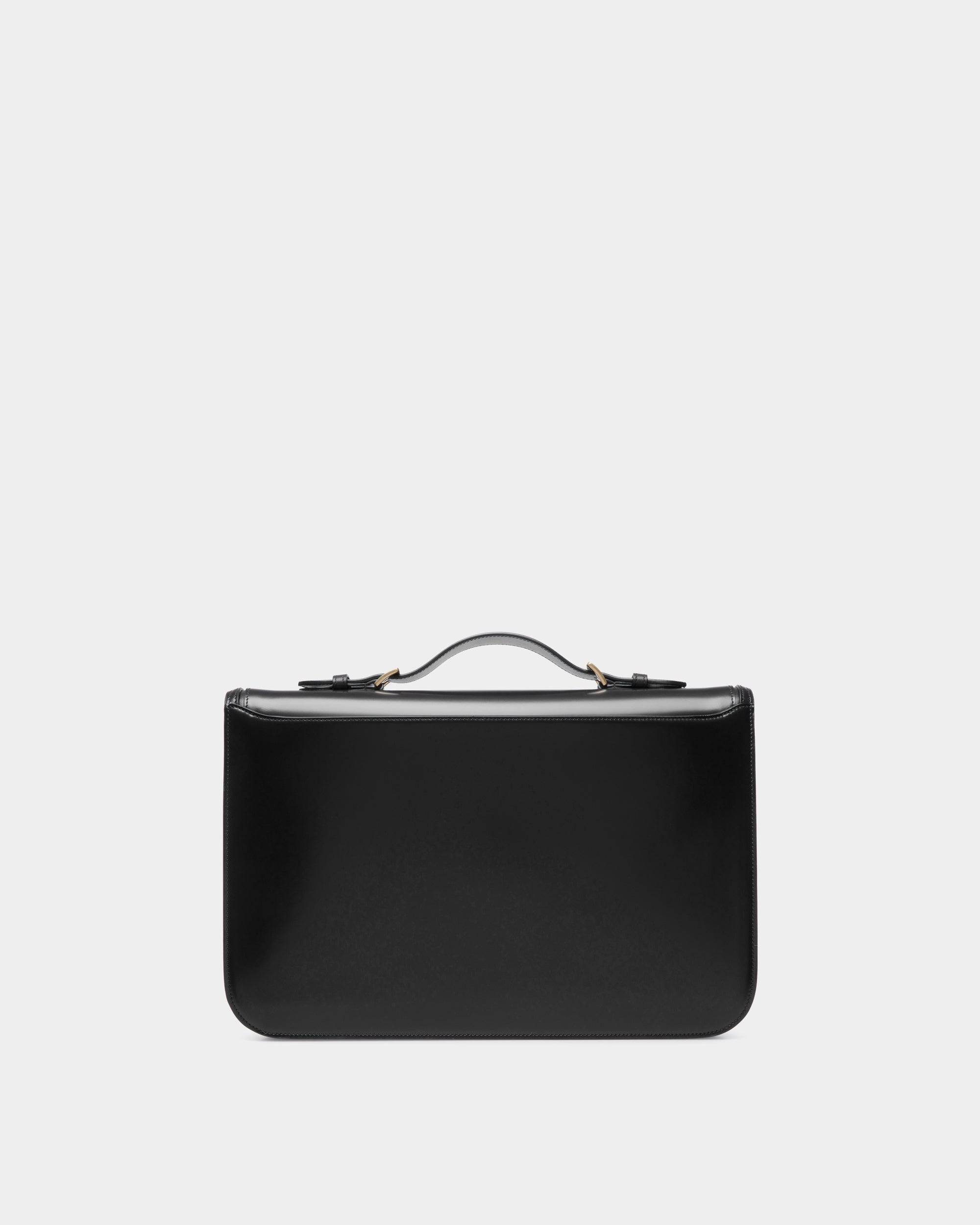Deco Briefcase in Black Brushed Leather - Men's - Bally - 03