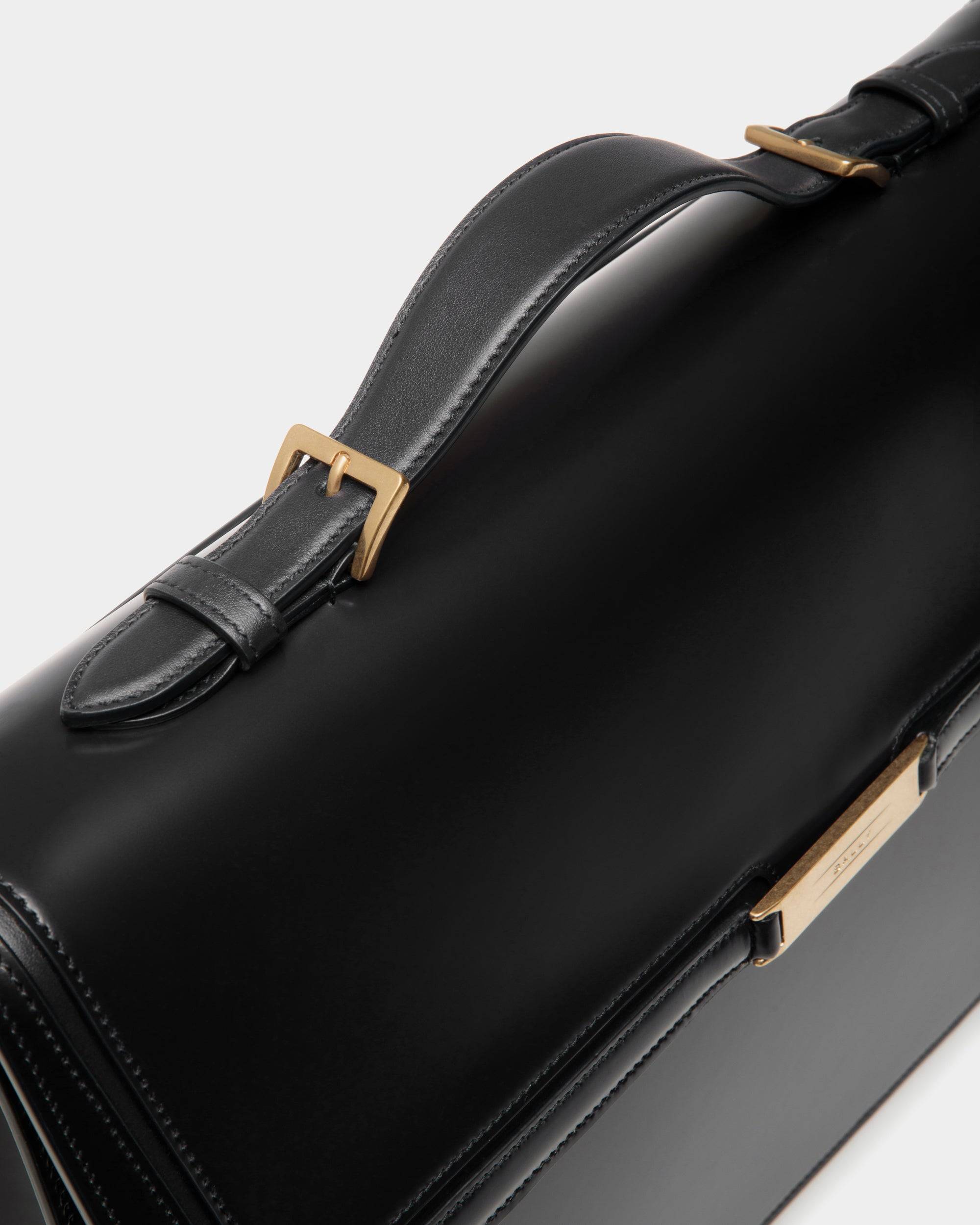 Deco Briefcase in Black Brushed Leather - Men's - Bally - 06