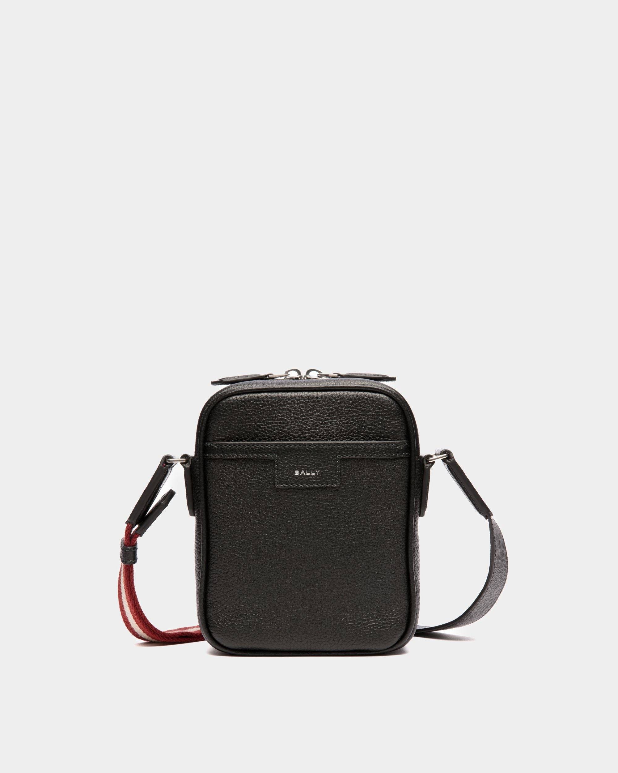 Code Crossbody Bag in Black Leather - Men's - Bally - 01
