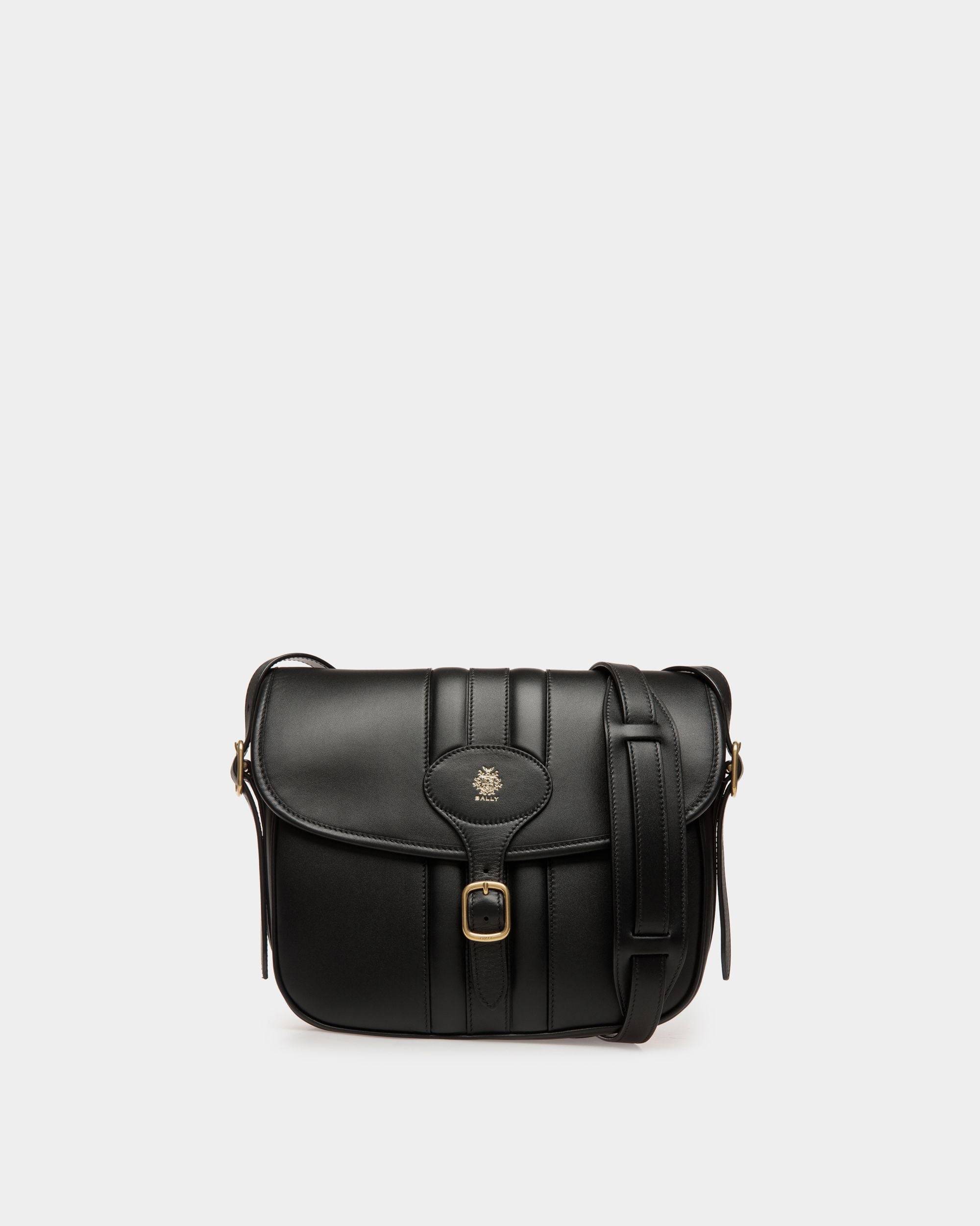 Beckett | Men's Crossbody Bag in Black Leather | Bally | Still Life Front