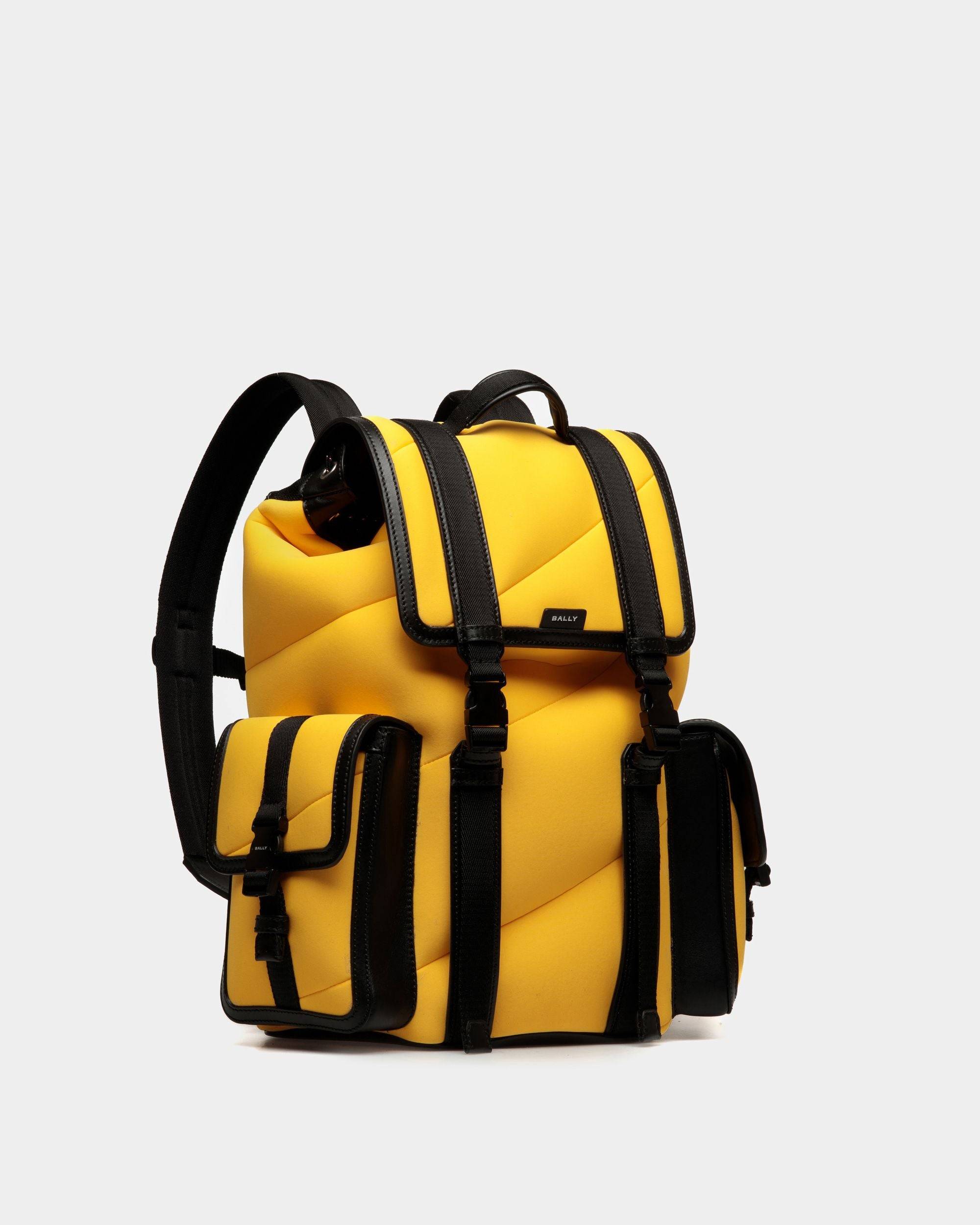 Mountain | Men's Backpack in Yellow Neoprene | Bally | Still Life 3/4 Front