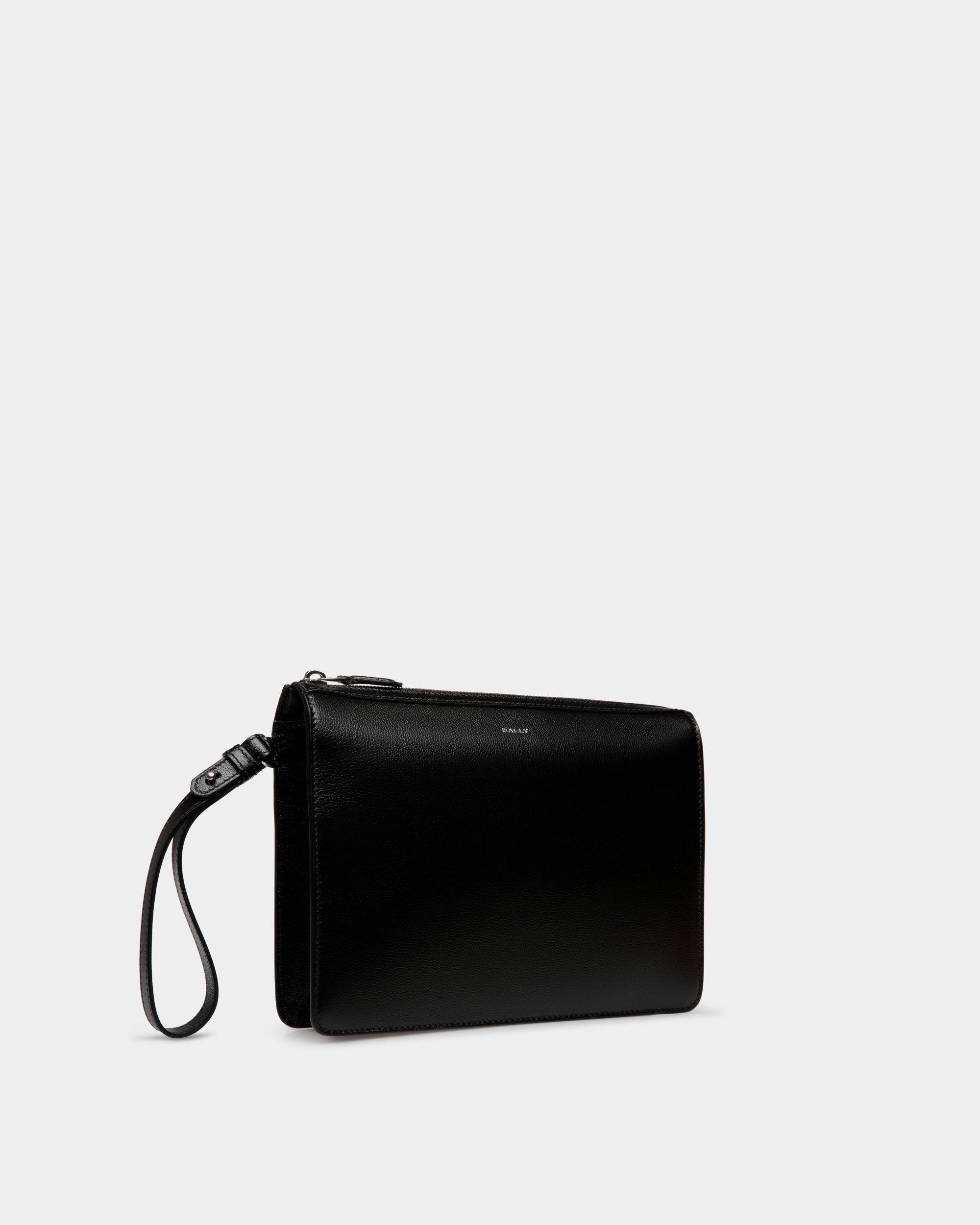 PM | Men's Clutches And Portfolios | Black Leather | Bally | Still Life 3/4 Front