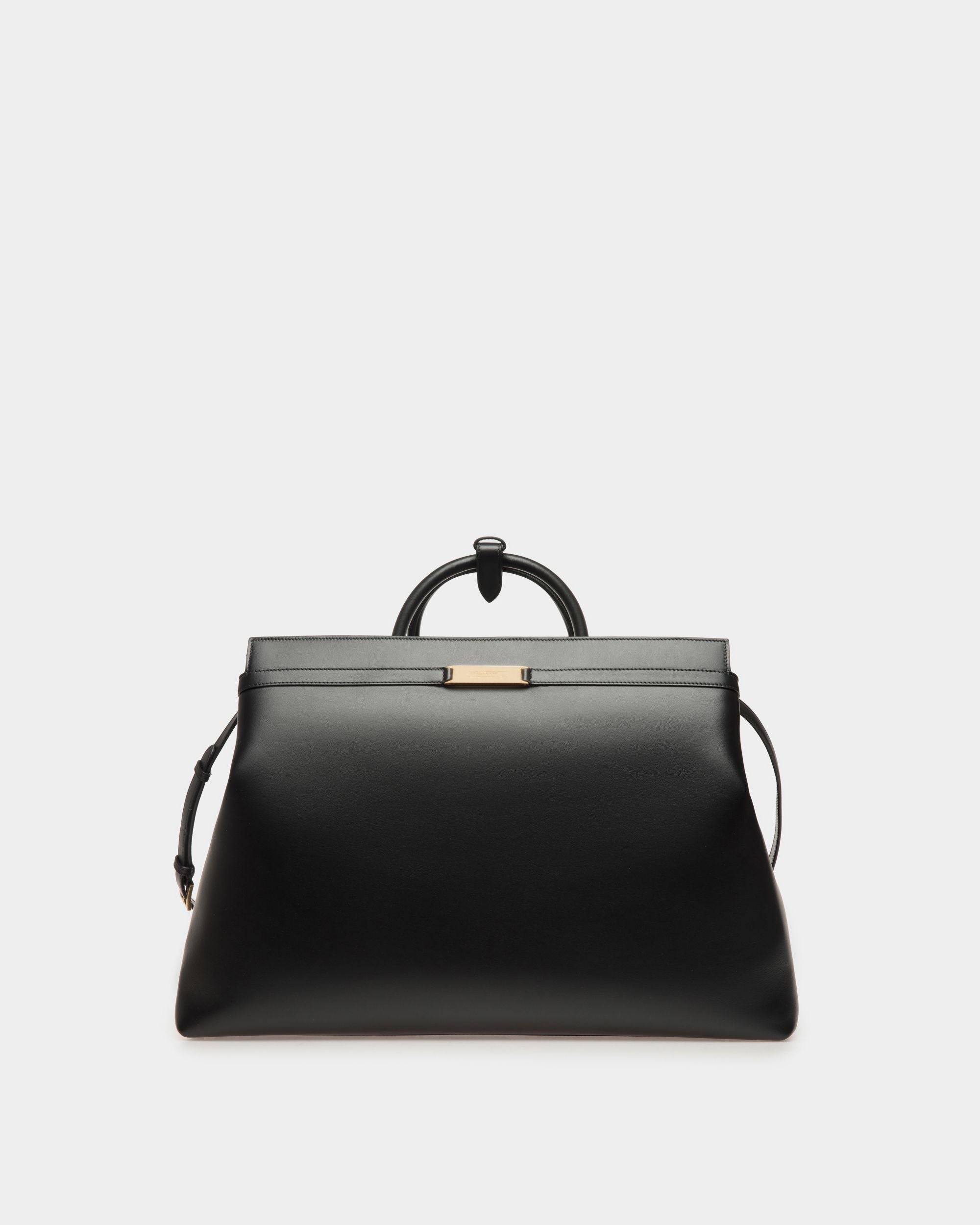 Deco | Men's Weekender in Black Leather | Bally | Still Life Front