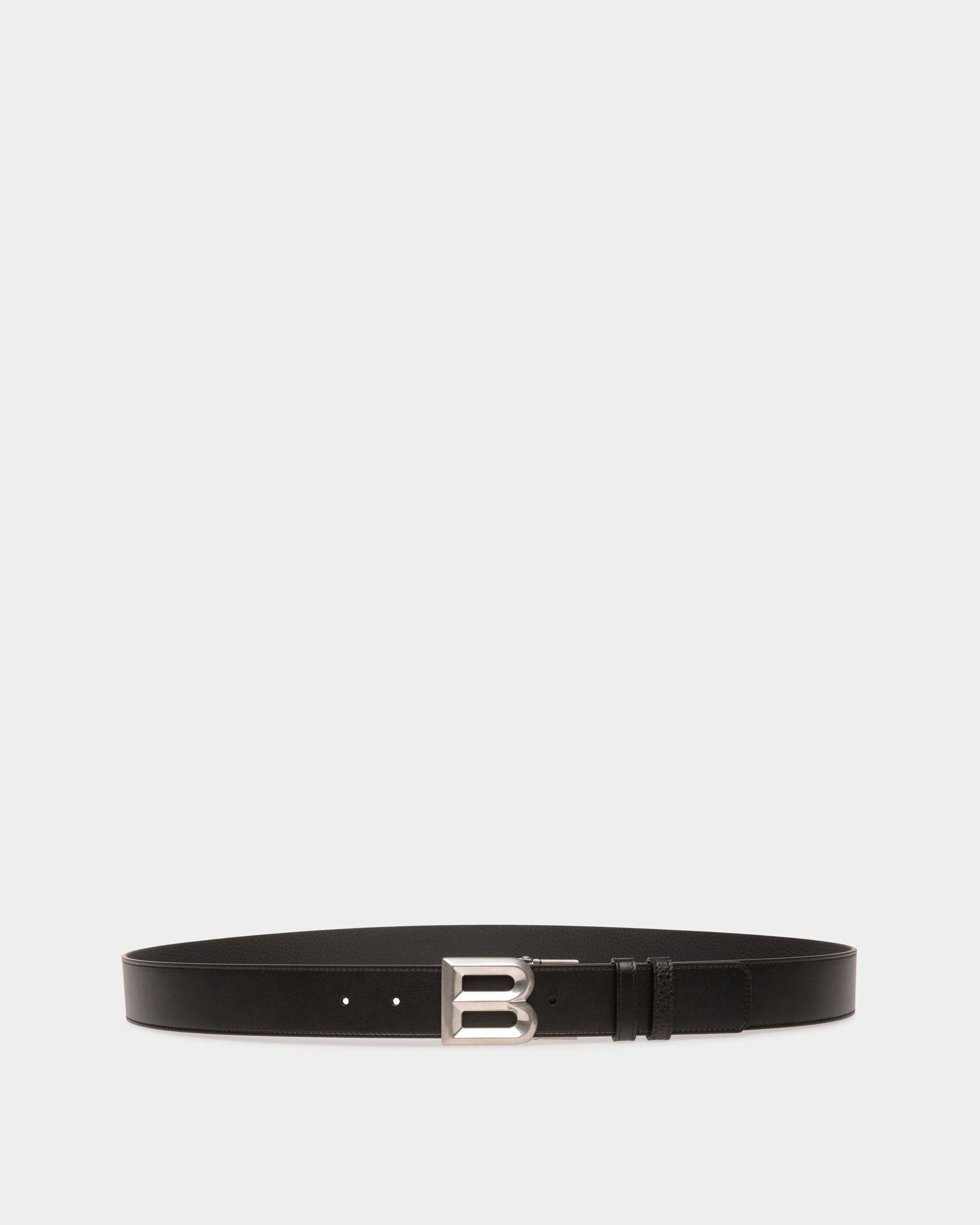 B Bold 35mm | Men's Reversible And Adjustable Belt in Black Leather | Bally | Still Life Front