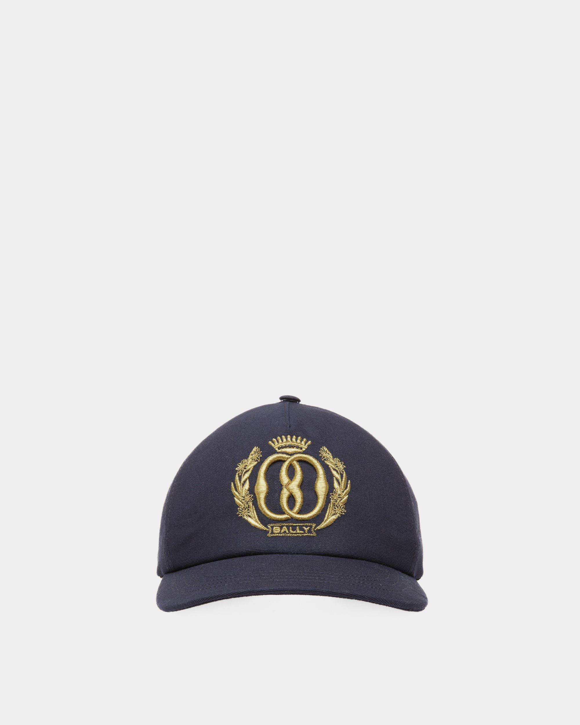 Emblem Baseball Hat In Midnight Cotton - Men's - Bally - 01