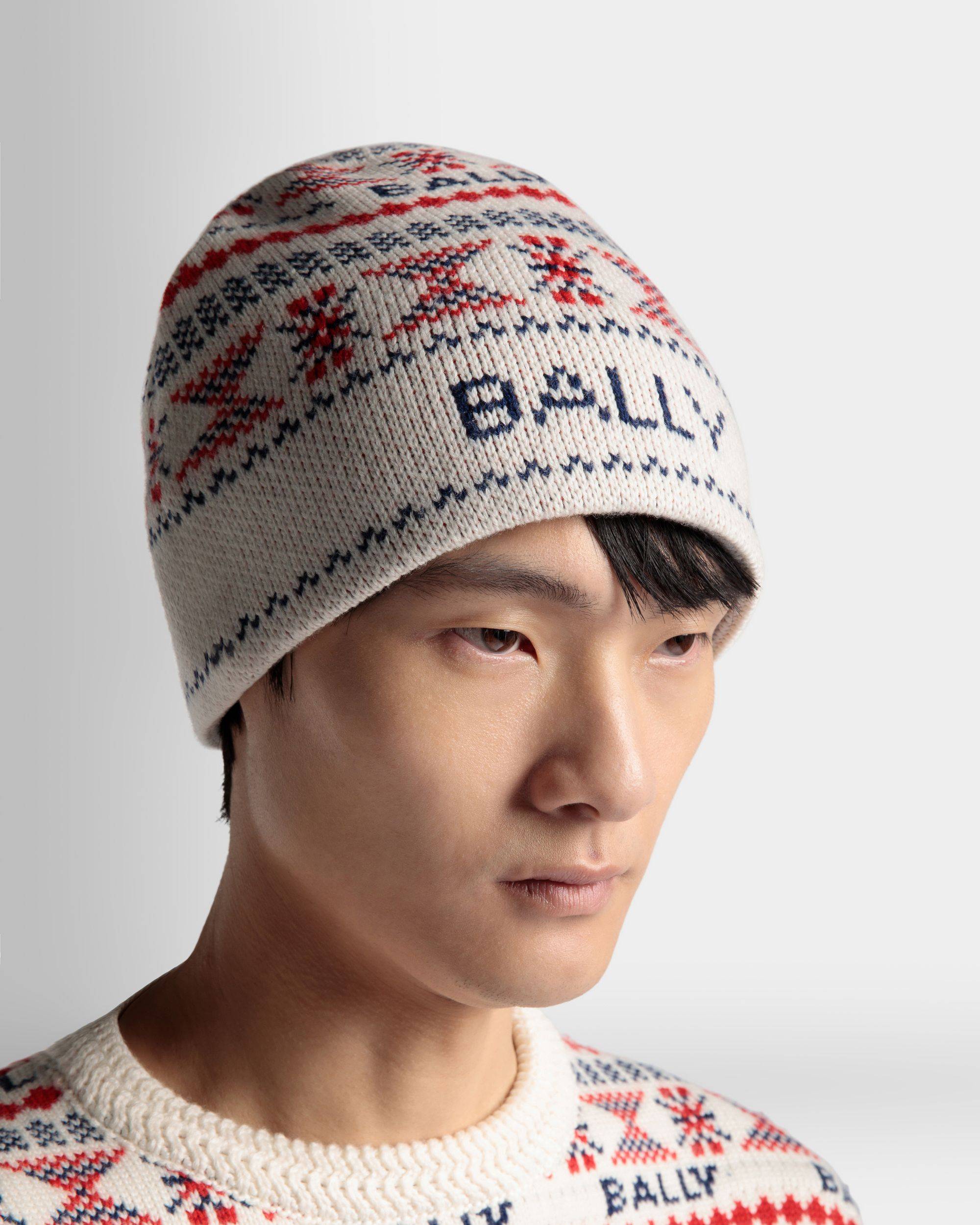 Men's Multicolor Beanie in Wool | Bally | On Model Front