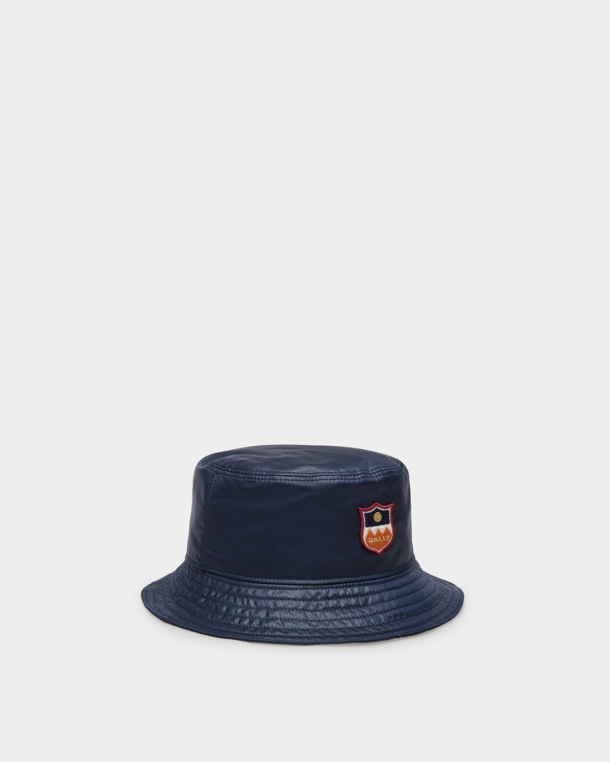Men's Men's Bucket Hat in Navy Blue Technical Fabric | Bally | Still Life Front