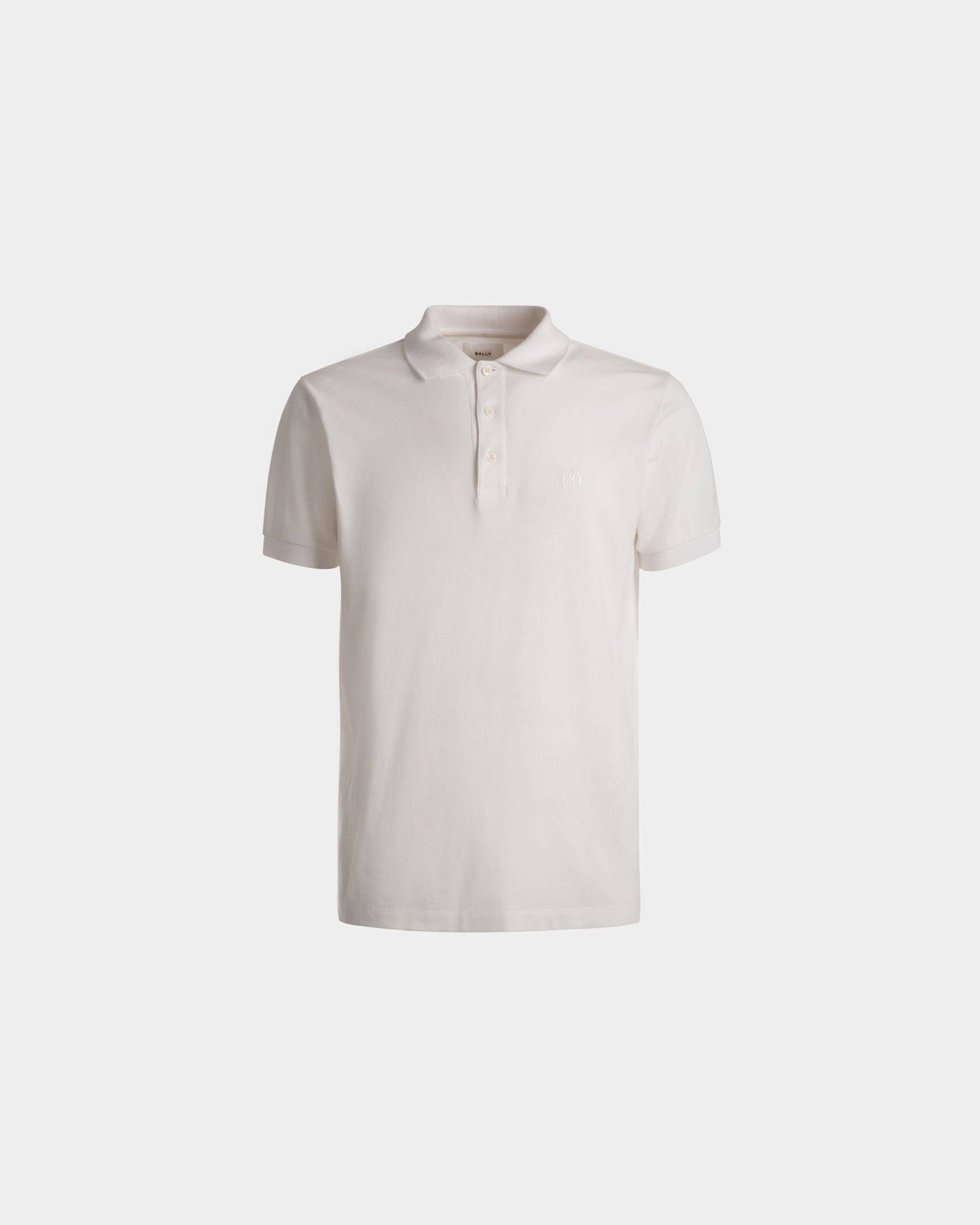 Short Sleeve Polo | Men's Polo | White Cotton | Bally | Still Life Front