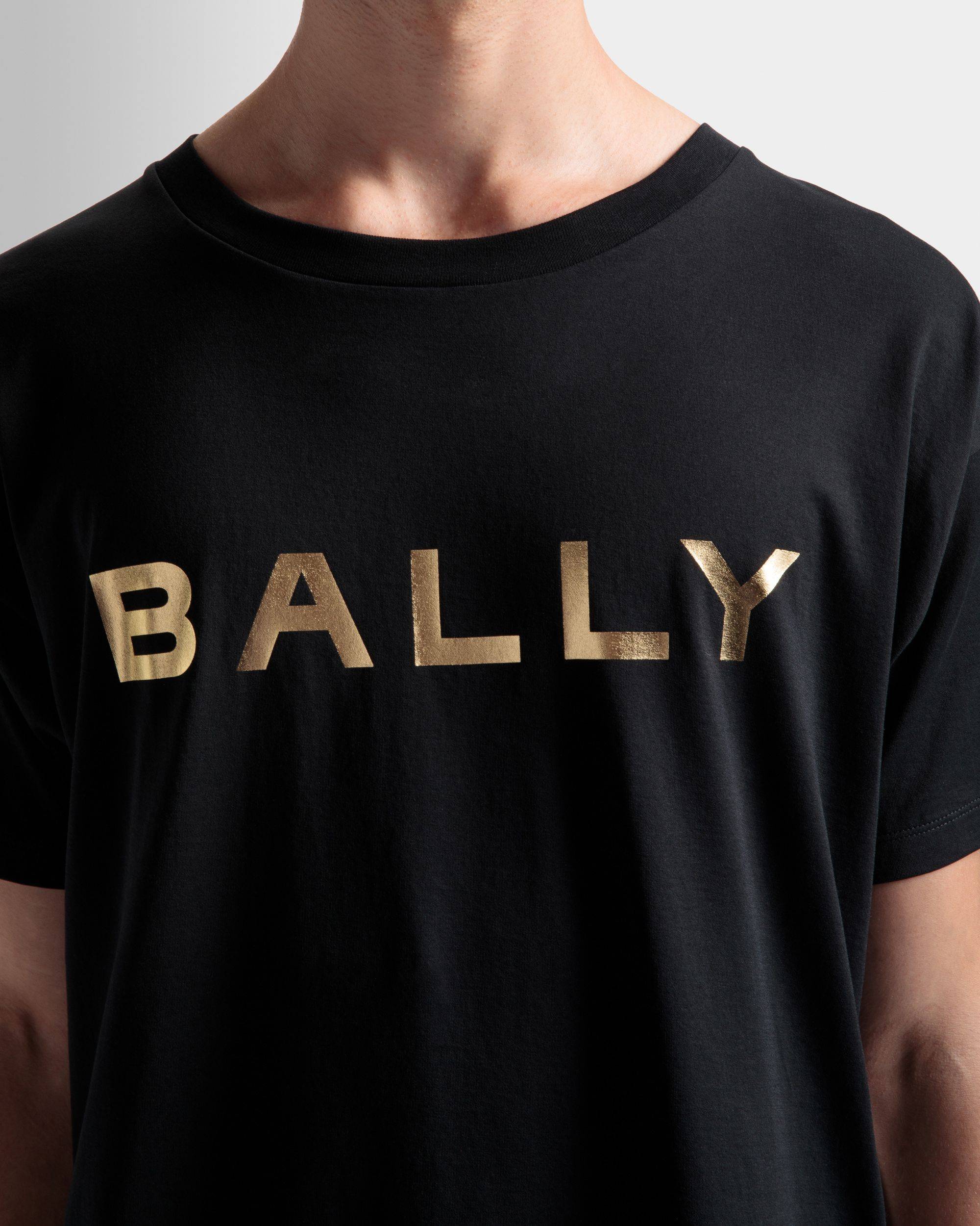 Logo T-Shirt | Men's T-Shirt | Black Cotton | Bally | On Model Detail