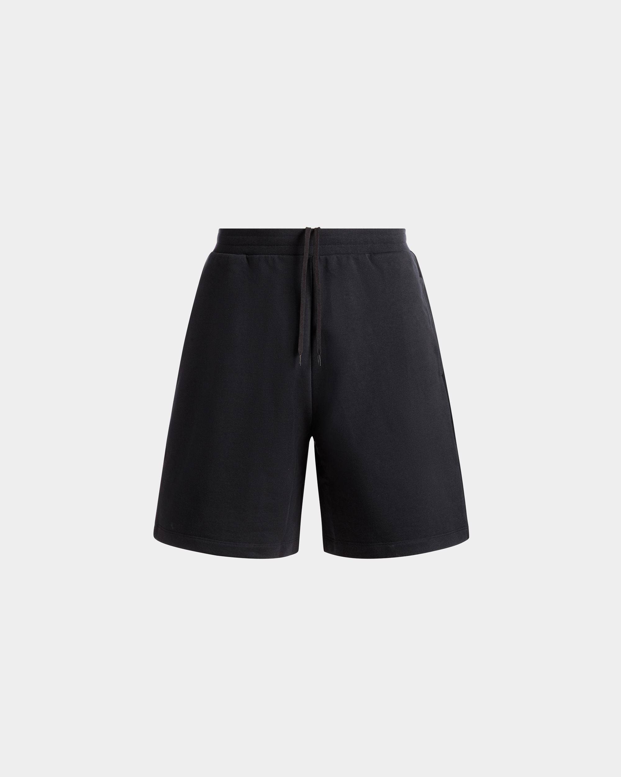 Men's Sweat shorts in Navy Blue Cotton | Bally | Still Life Front