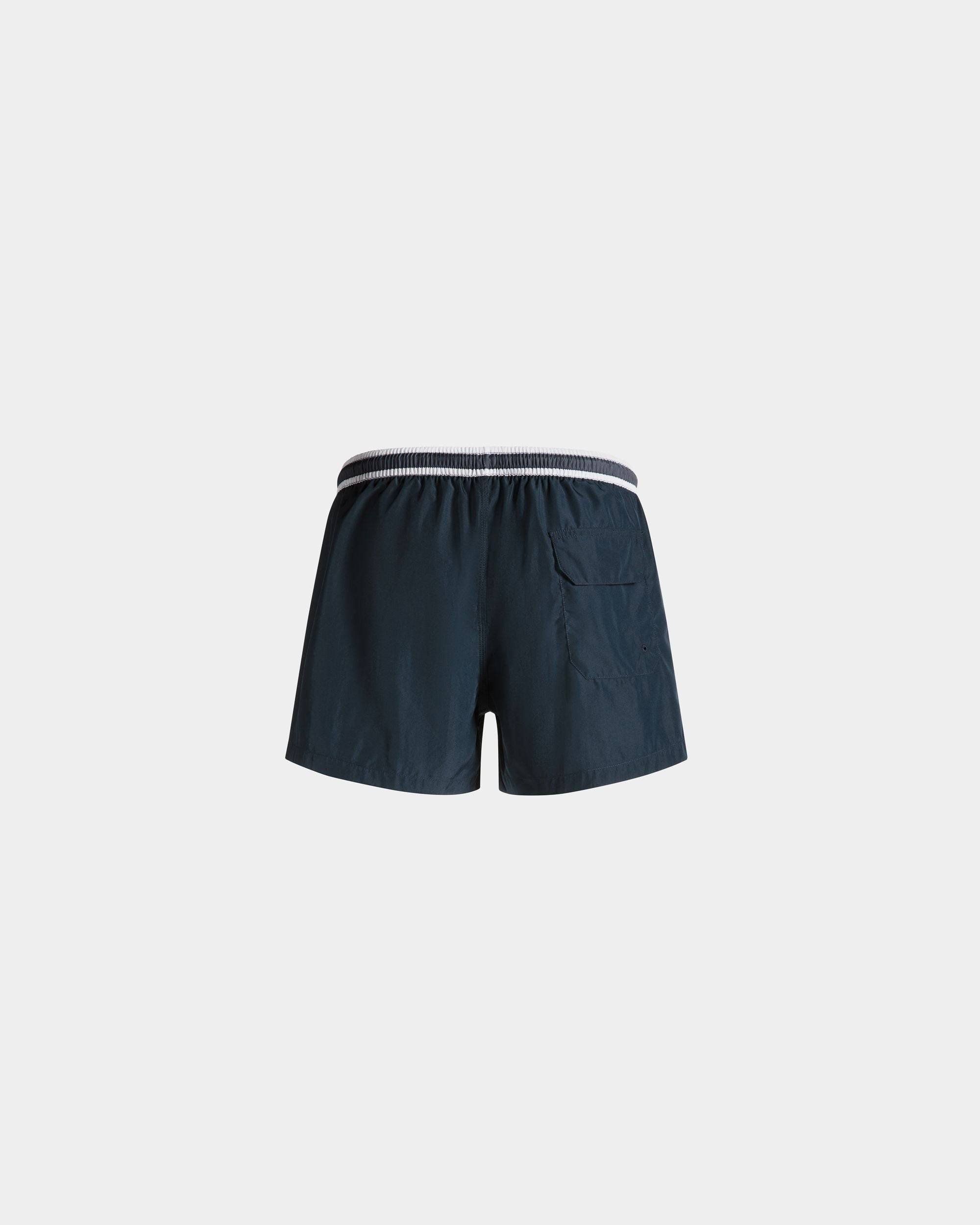 Summer Capsule Swimwear In Navy Blue Technical Popeline - Men's - Bally - 03