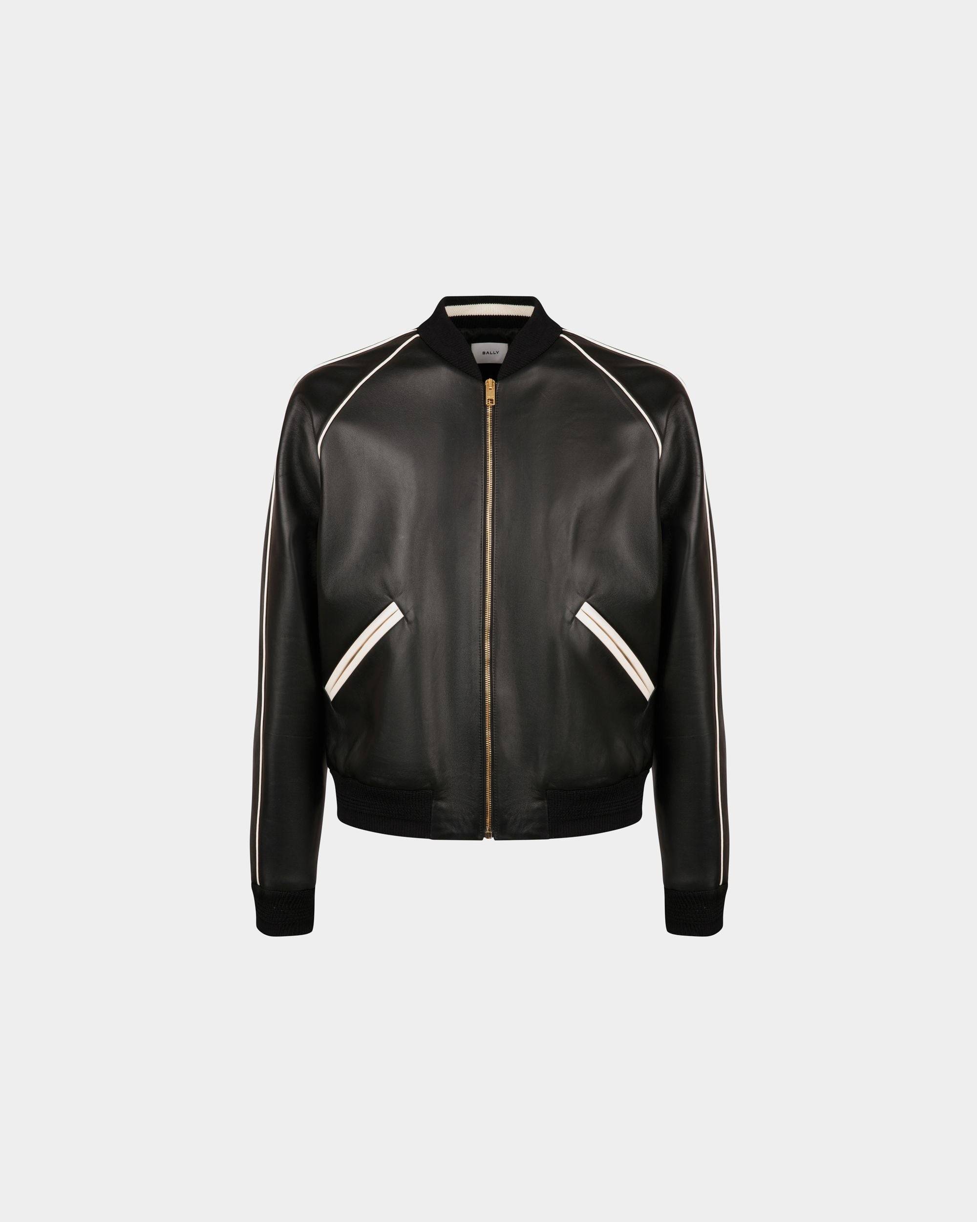 Men's Bomber in Black Leather | Bally | Still Life Front