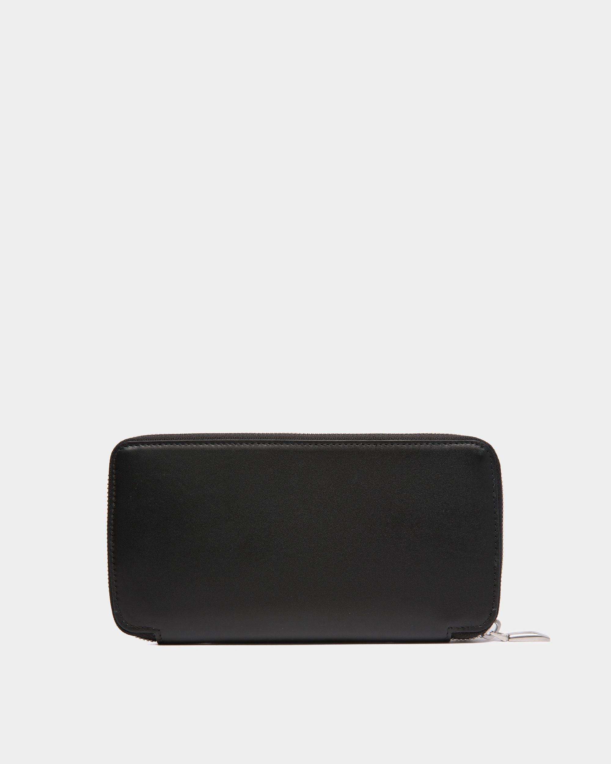 Busy Bally | Men's Zip Around Wallet in Black Leather | Bally | Still Life Back
