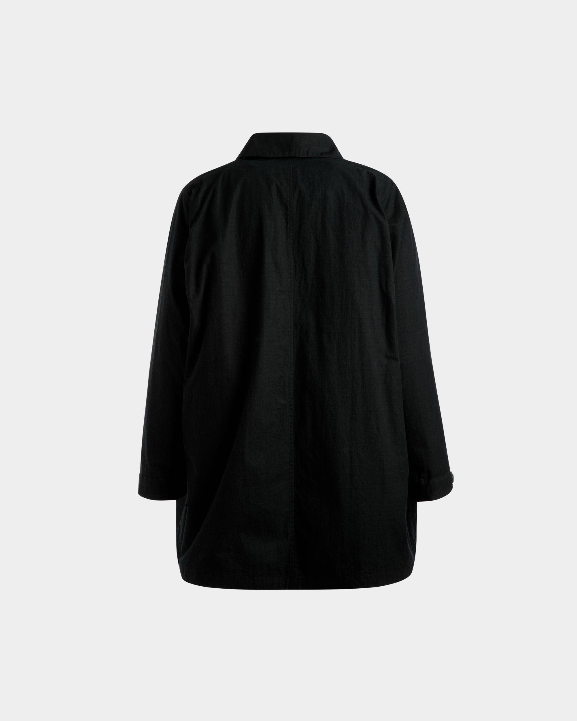 Duster Coat | Men's Coat | Black Polyamide | Bally | Still Life Back