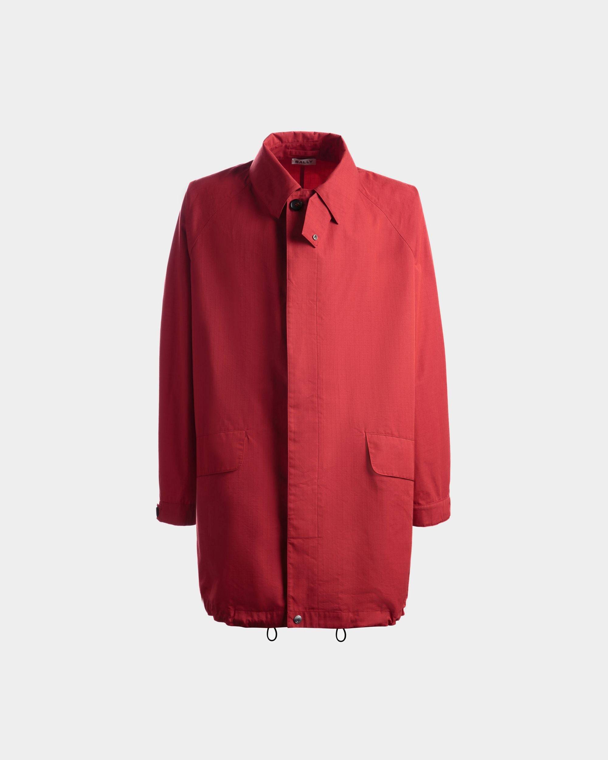 Men's Coat in Candy Red Nylon | Bally | Still Life Front