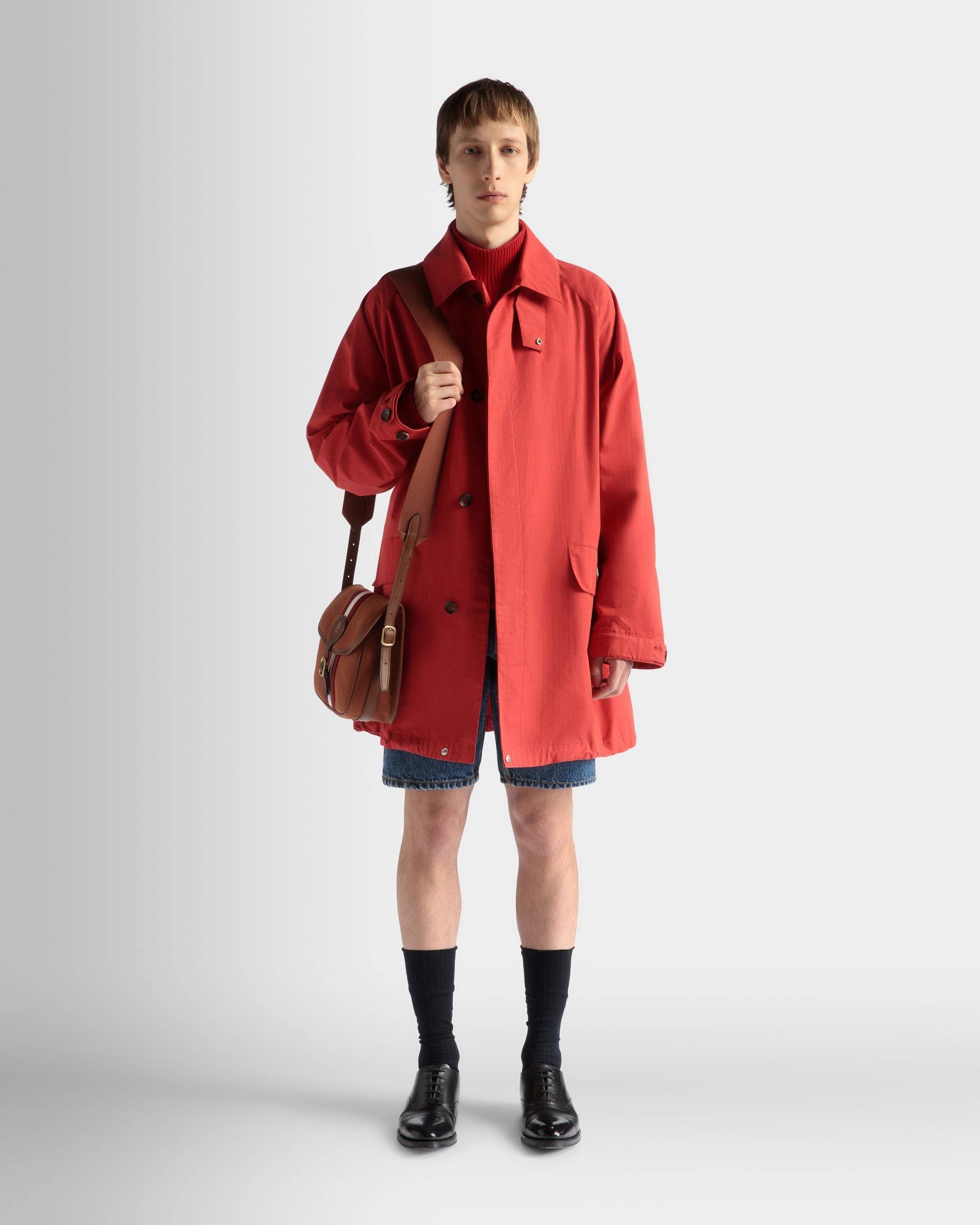 Coat in Candy Red Nylon - Men's - Bally - 02
