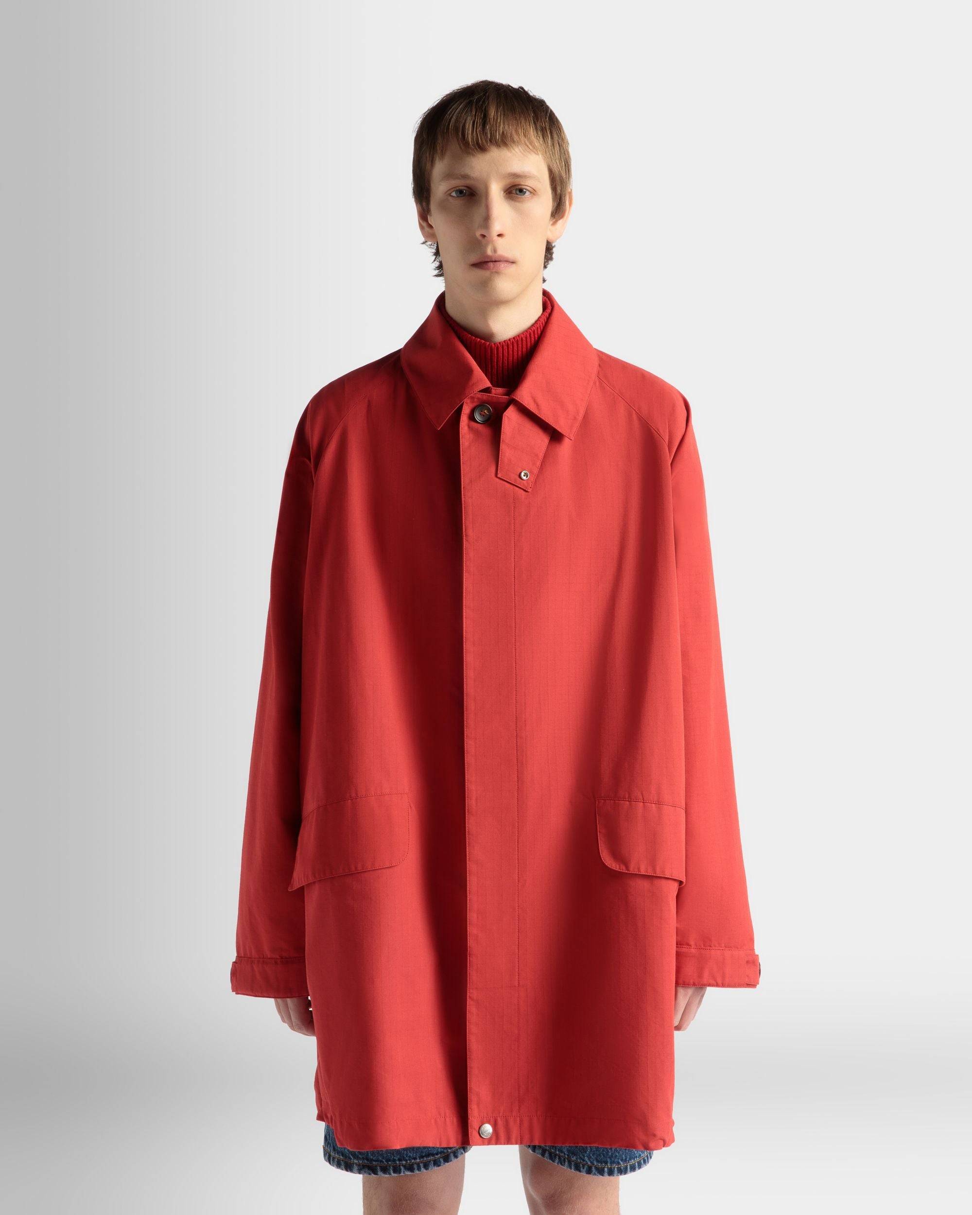 Coat in Candy Red Nylon - Men's - Bally - 03