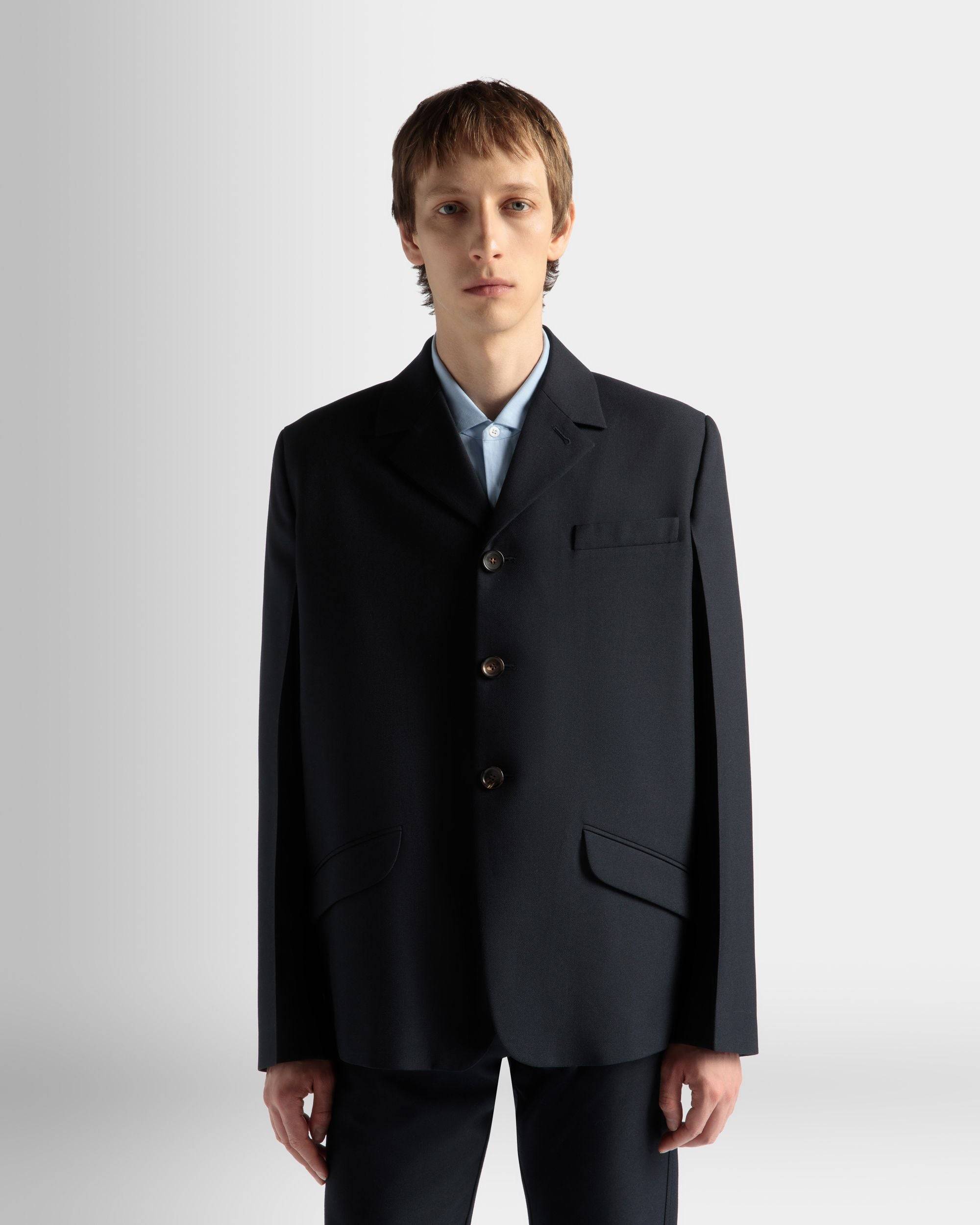 Jacket in Navy Blue Wool Blend - Men's - Bally - 03