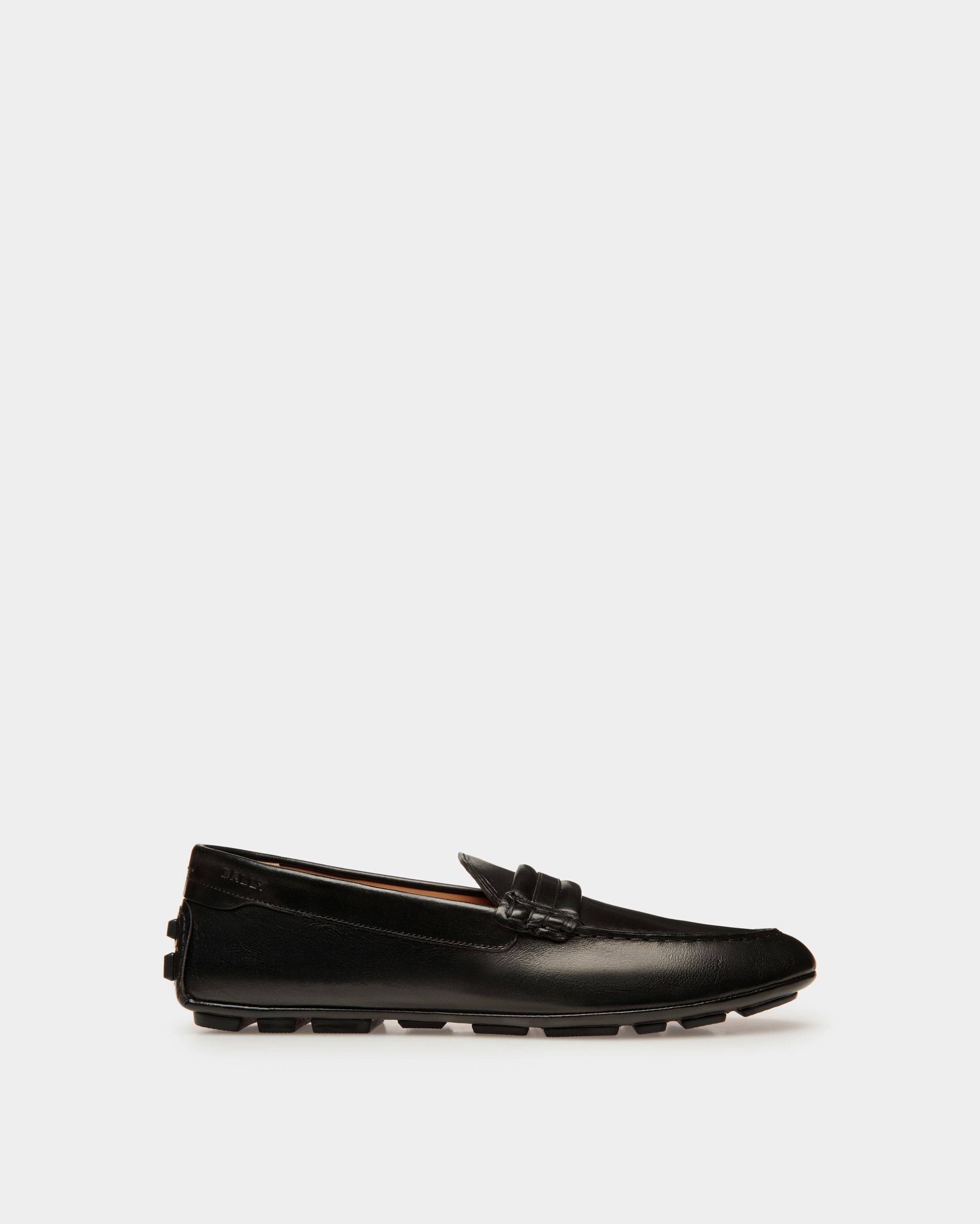 Kerbs | Men's Driver in Black Leather | Bally | Still Life Side