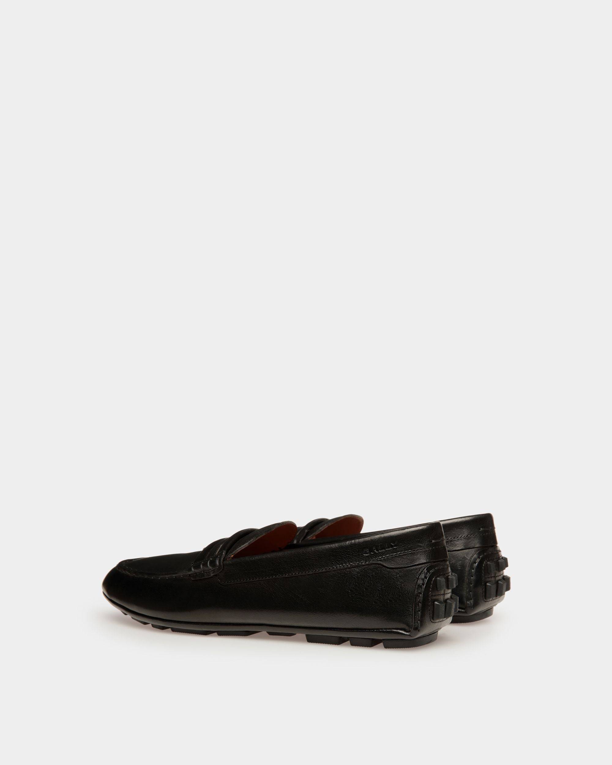 Kerbs | Men's Driver in Black Leather | Bally | Still Life 3/4 Back