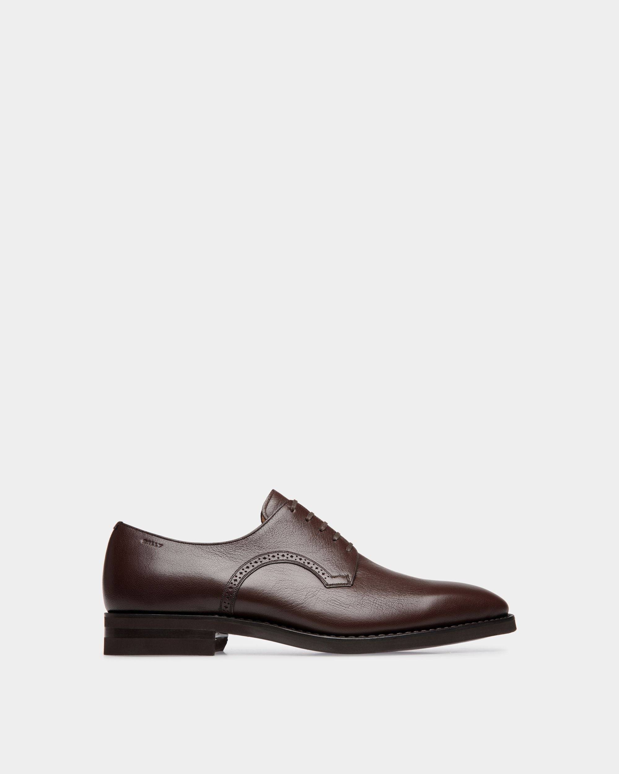 Scribe | Men's Derby in Brown Grained Leather | Bally | Still Life Side