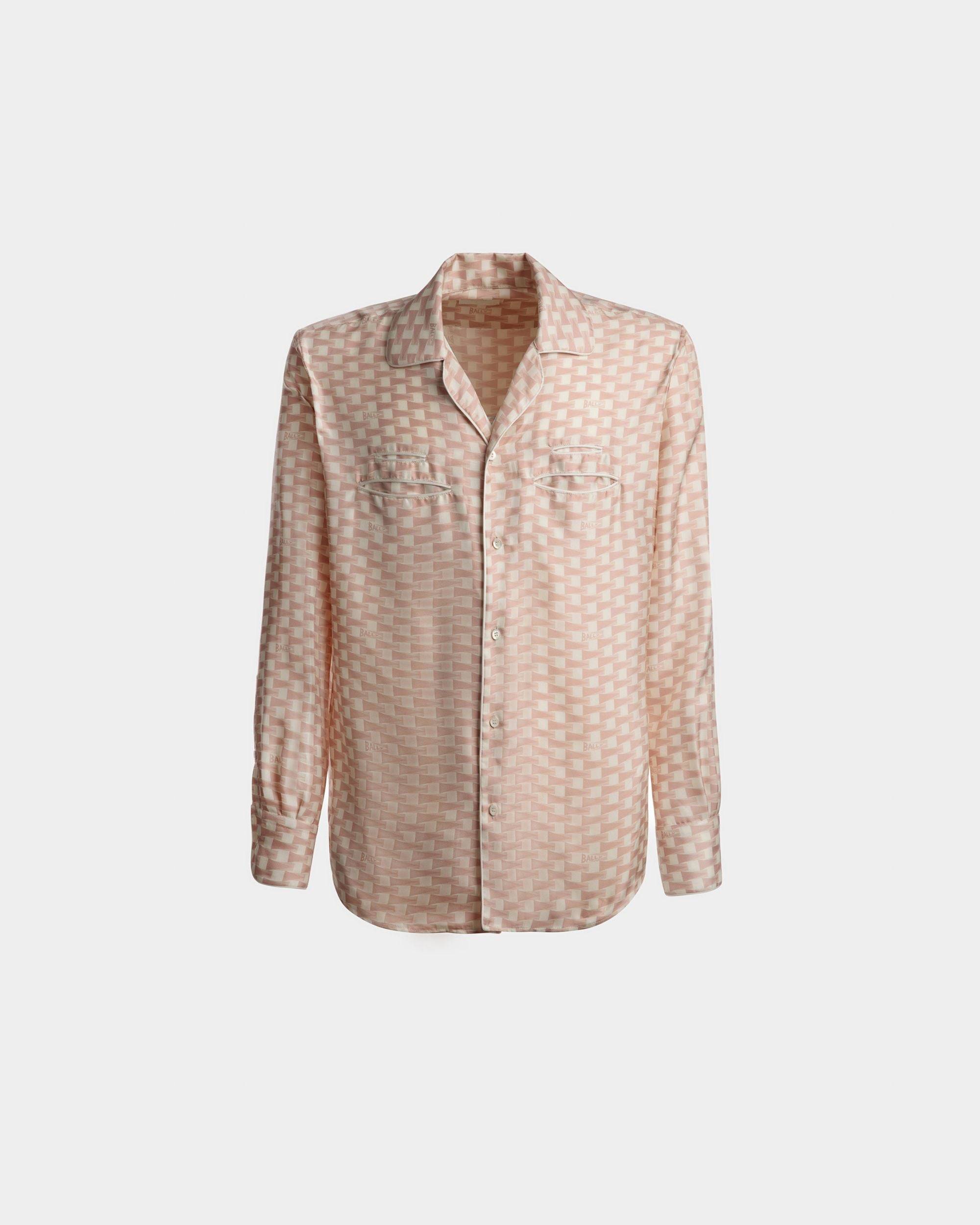 Pennant Print Shirt | Men's Shirt | Dusty Petal Silk | Bally | Still Life Front